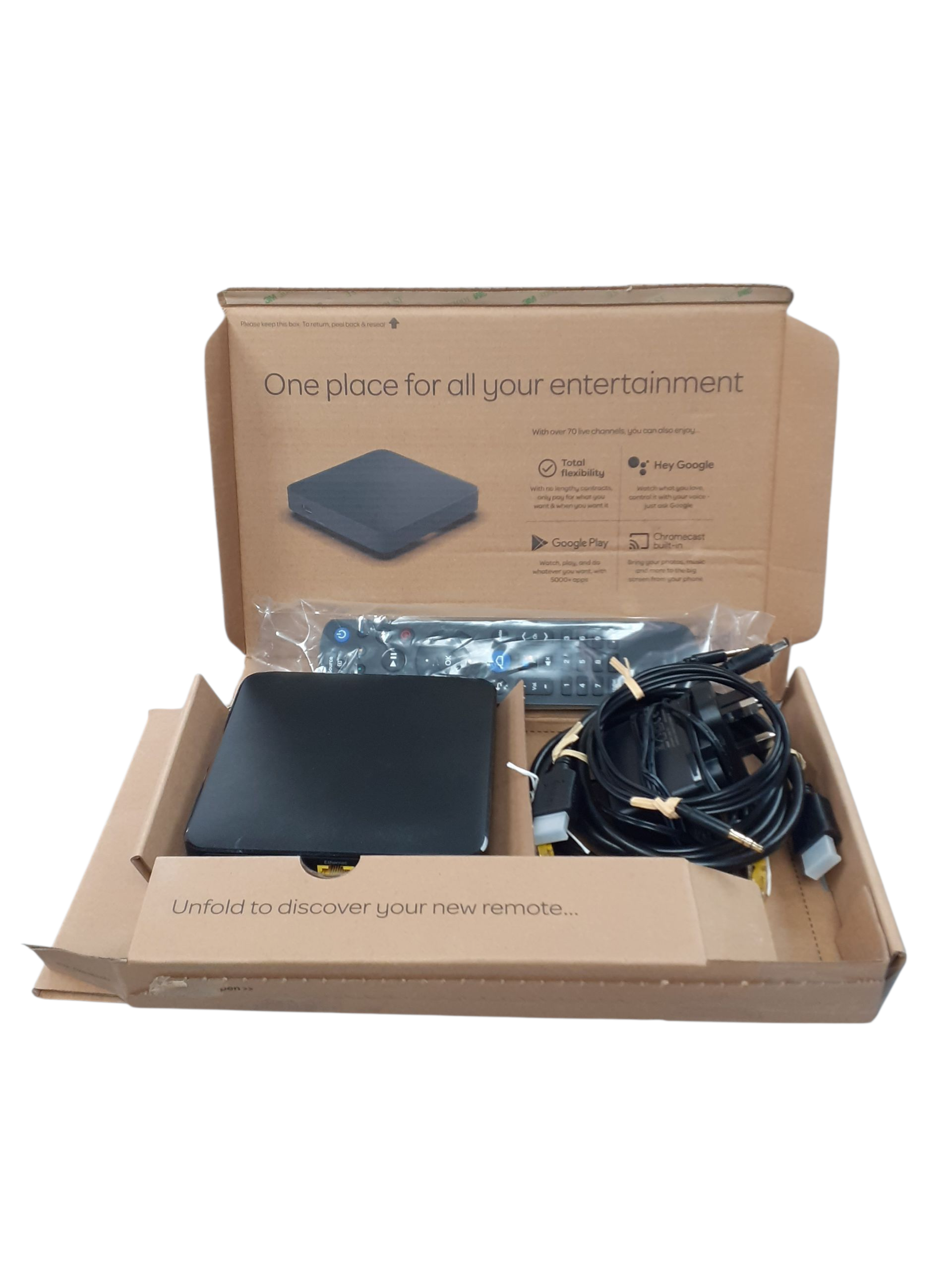 Product photo for Technicolor 4K Youview Android TV Box UZW4054TTG UHD TalkTalk