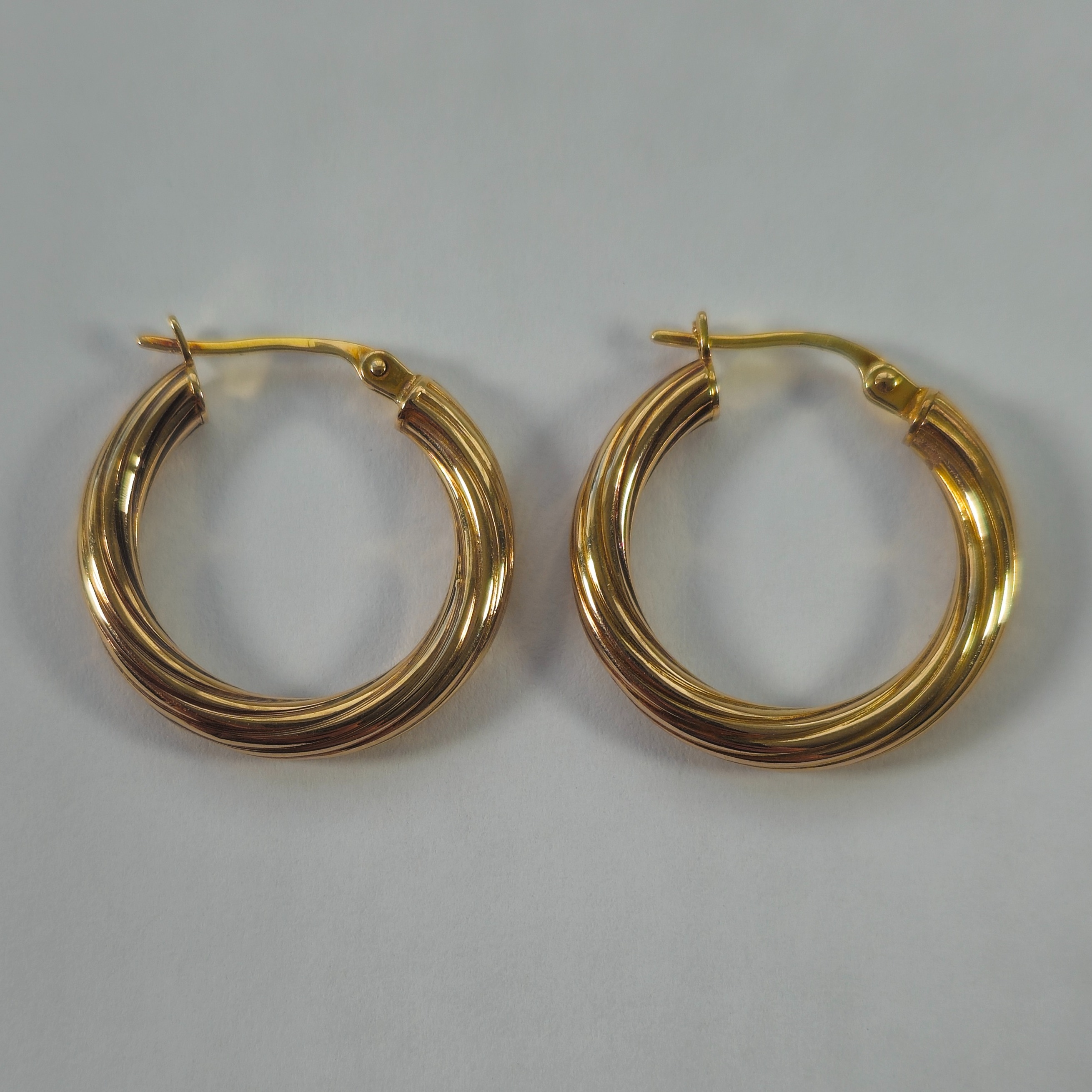 Product photo for 9ct Gold Twisted Round Hoop Earrings