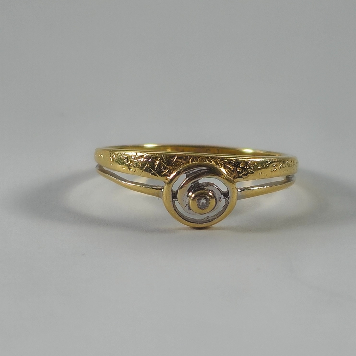 Product photo for 14ct Gold Diamond Coil / Circled Style Ring Size P1/2