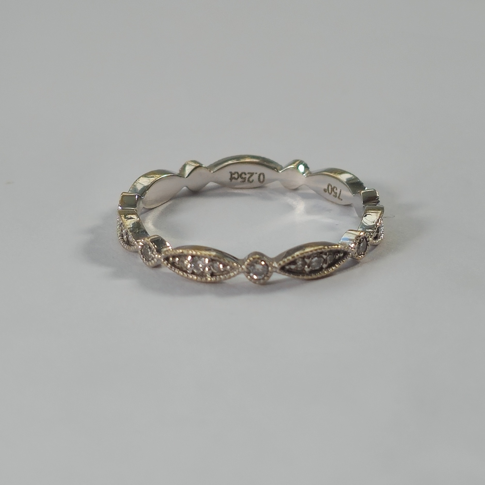 Product photo for 18ct Gold 0.25ct Diamond Stacking Full Band Ring Size N1/2