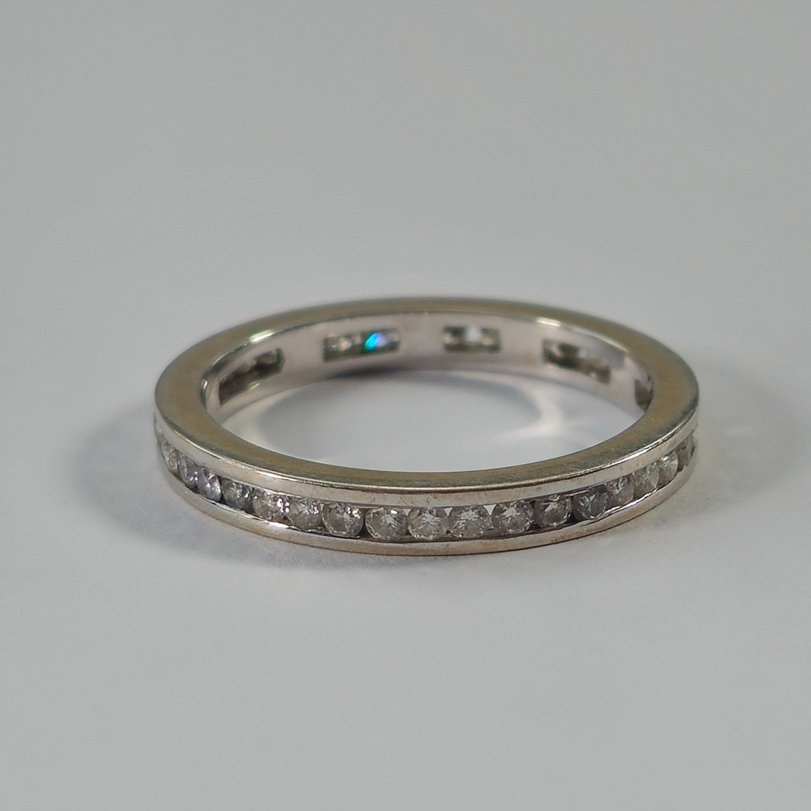 Product photo for 18ct White Gold Diamond Full Band Stacking Ring Size R