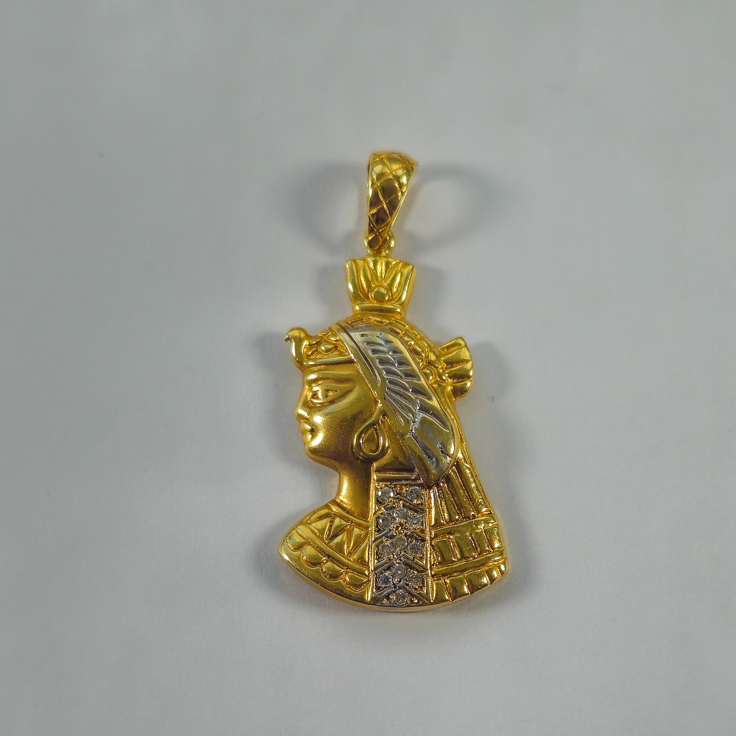 Product photo for 18ct Gold Diamond Egyptian Queen Pendant