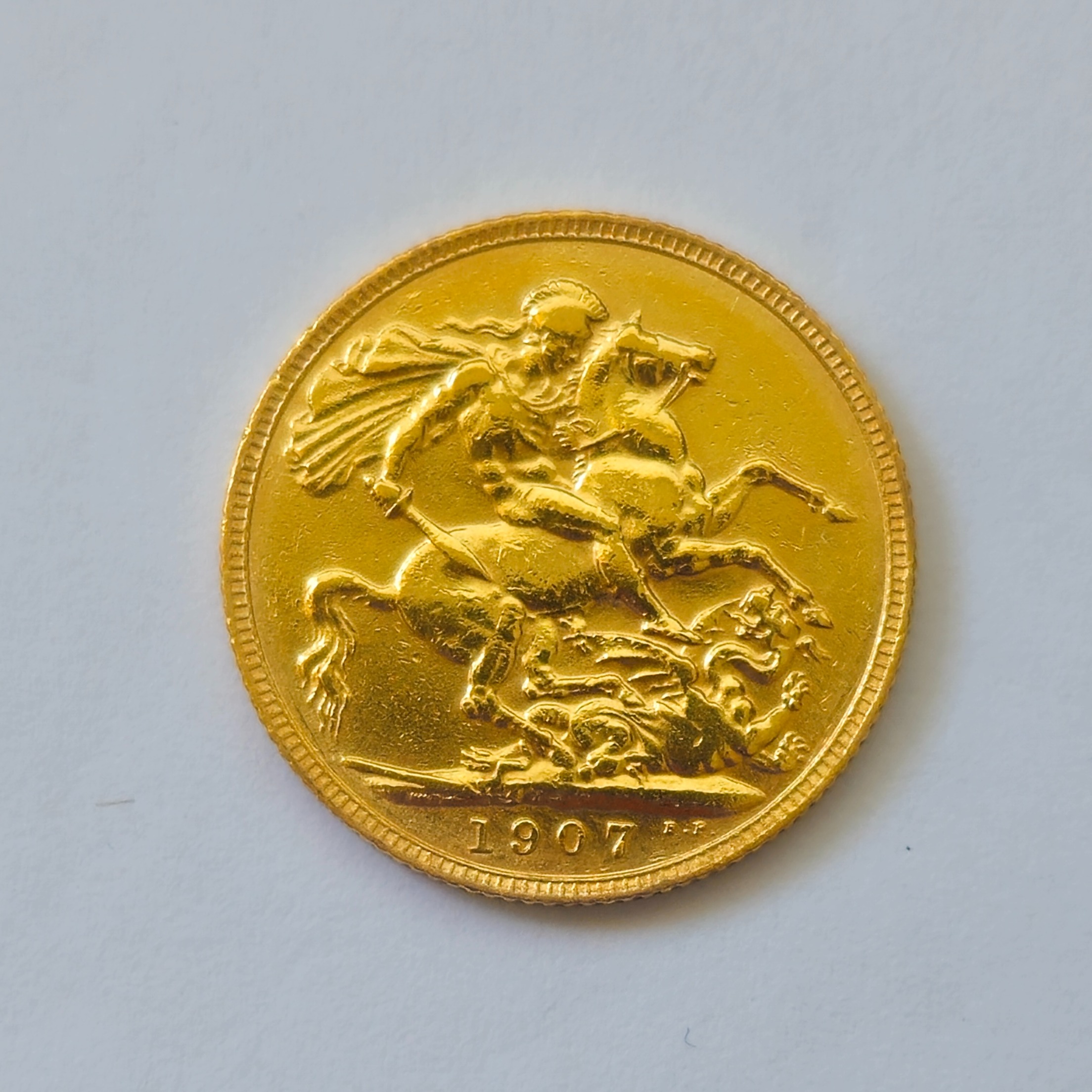 Product photo for 22ct Gold 1907 Edward VII Full Sovereign