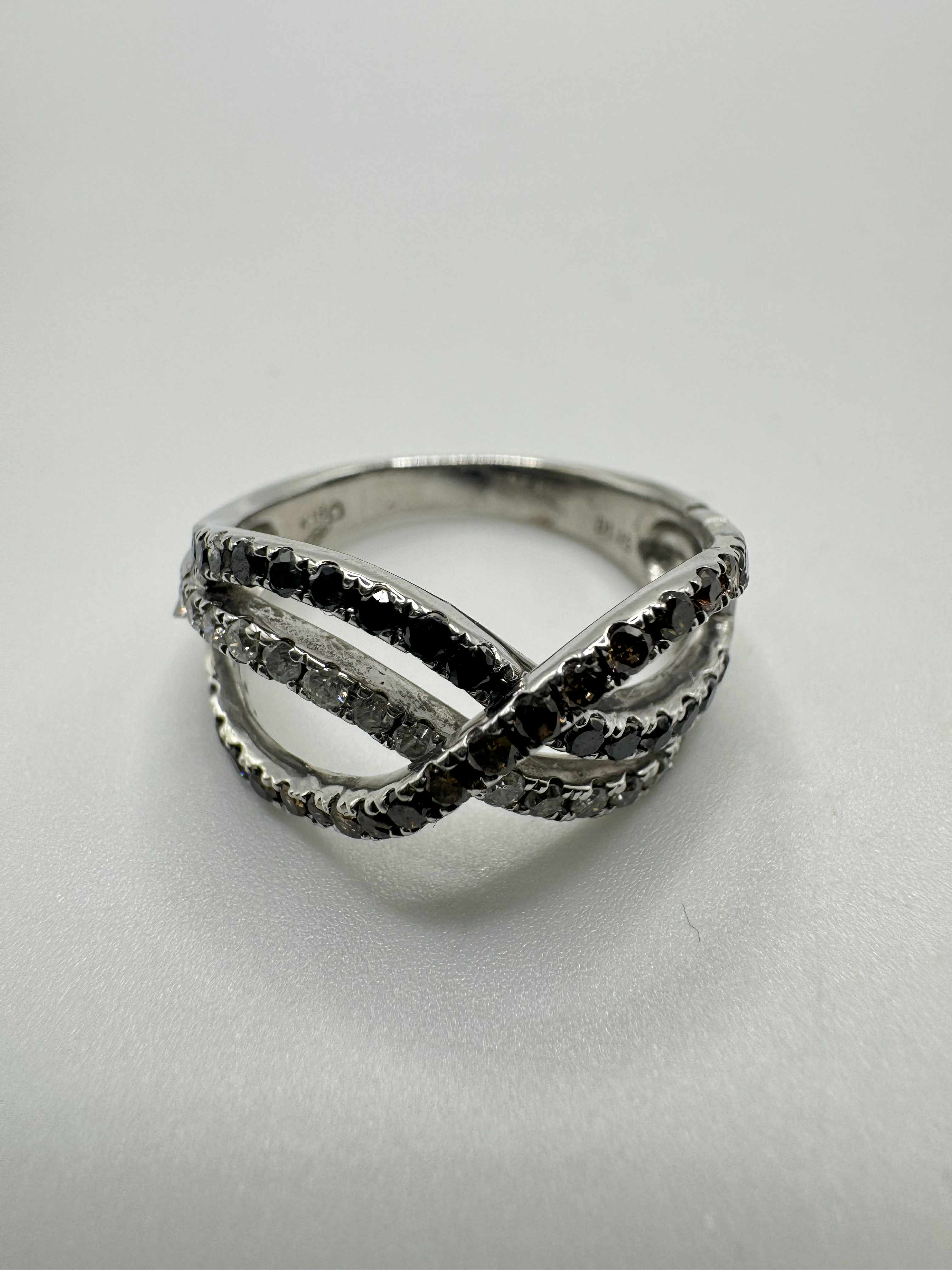 Product photo for 18ct White Gold Three Row Diamond Ring