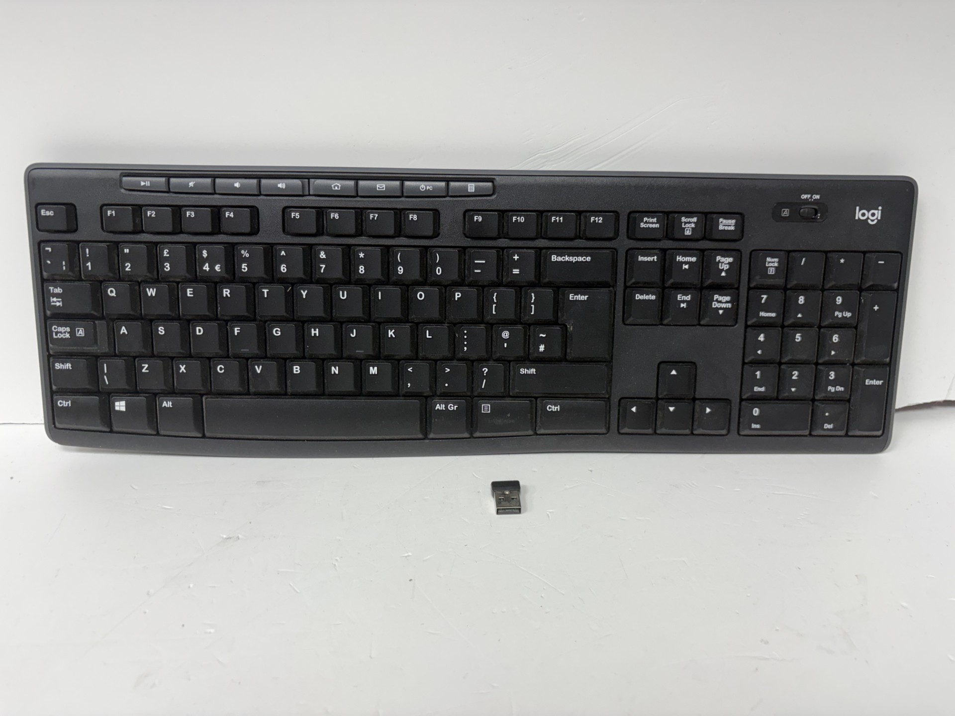 Product photo for logi wireless keyboard unboxed