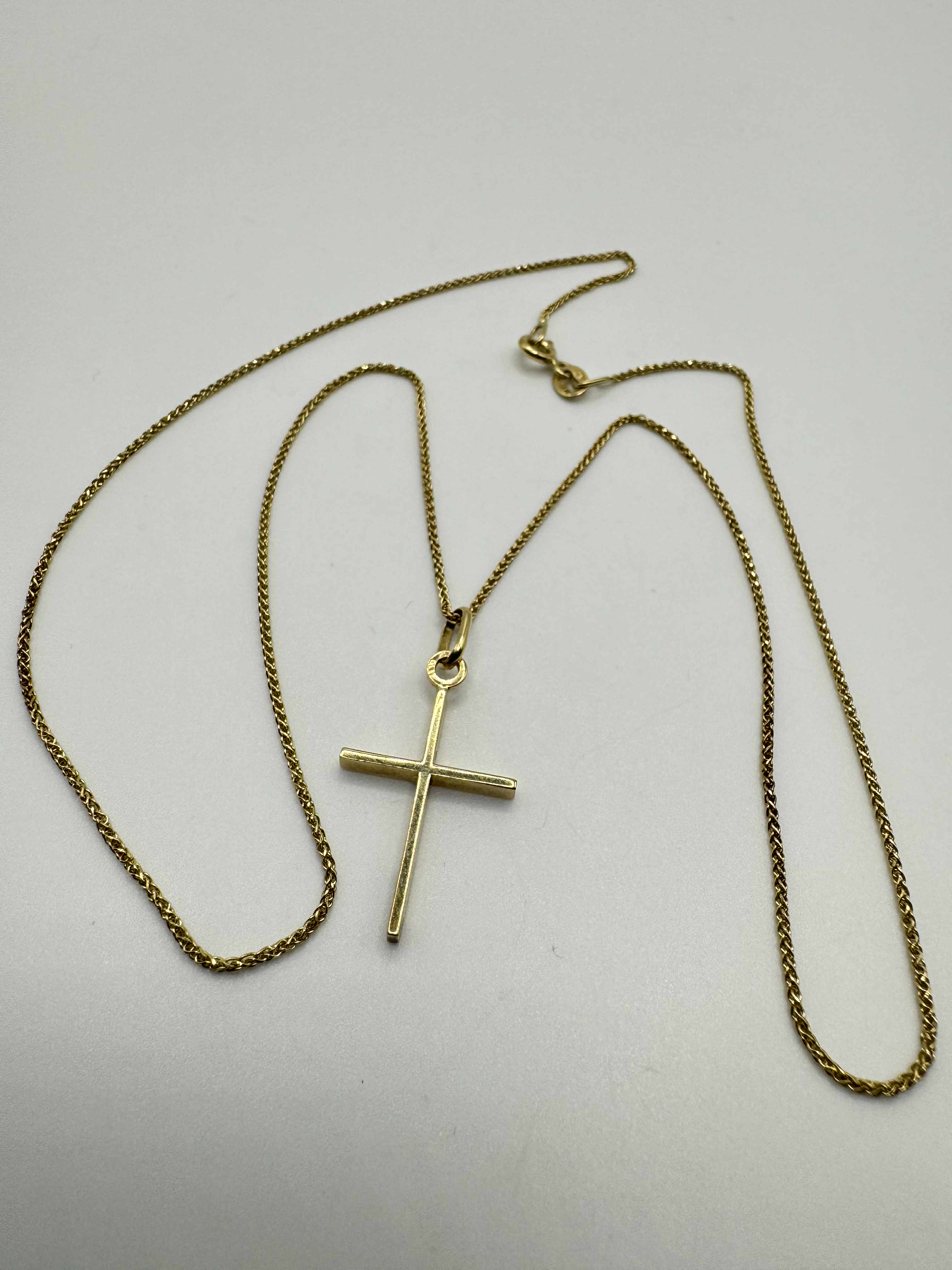 Product photo for 14ct Fine Chain & Cross Pendant