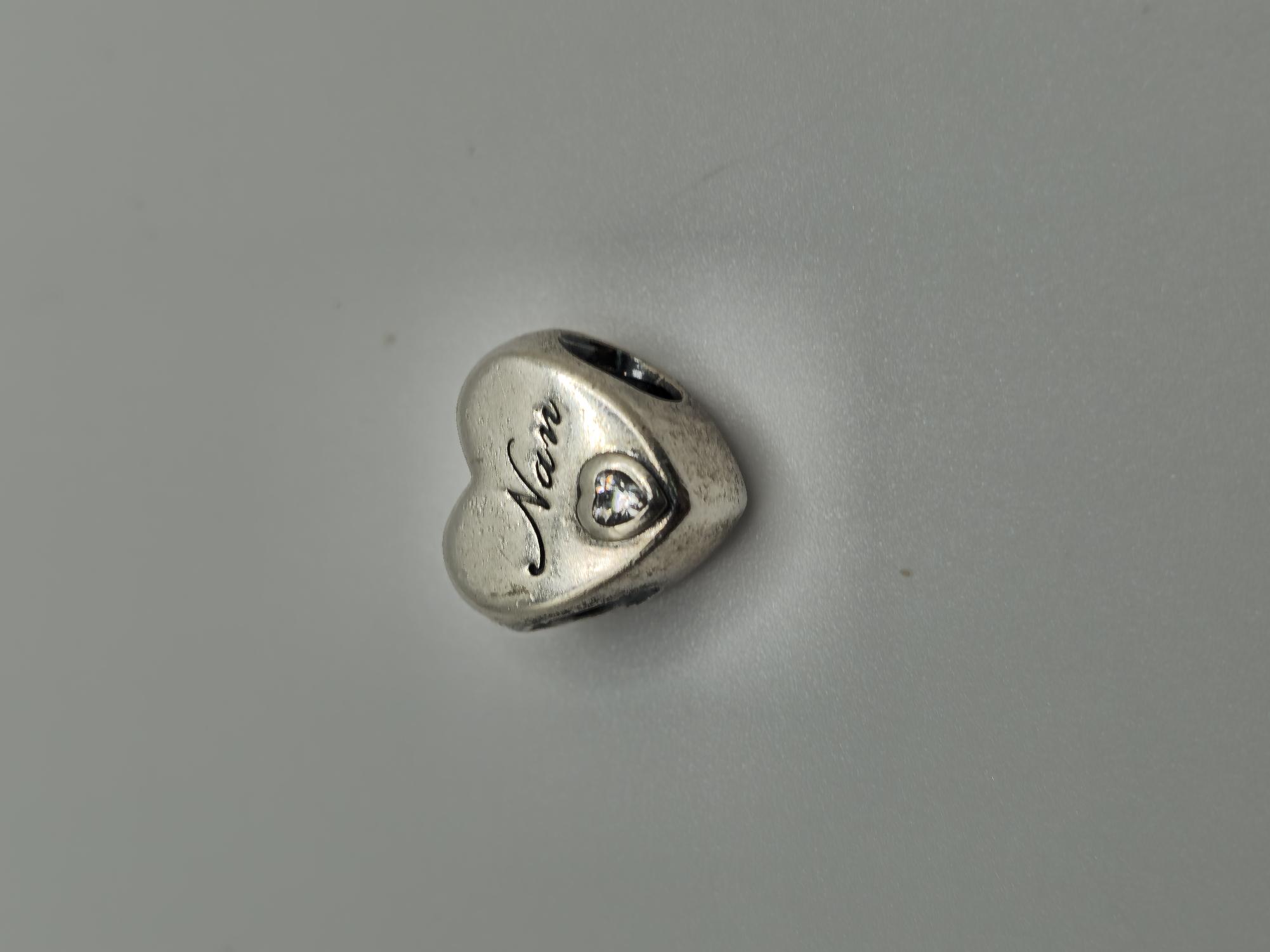 Product photo for Nan Heart Pandora Charm - Silver