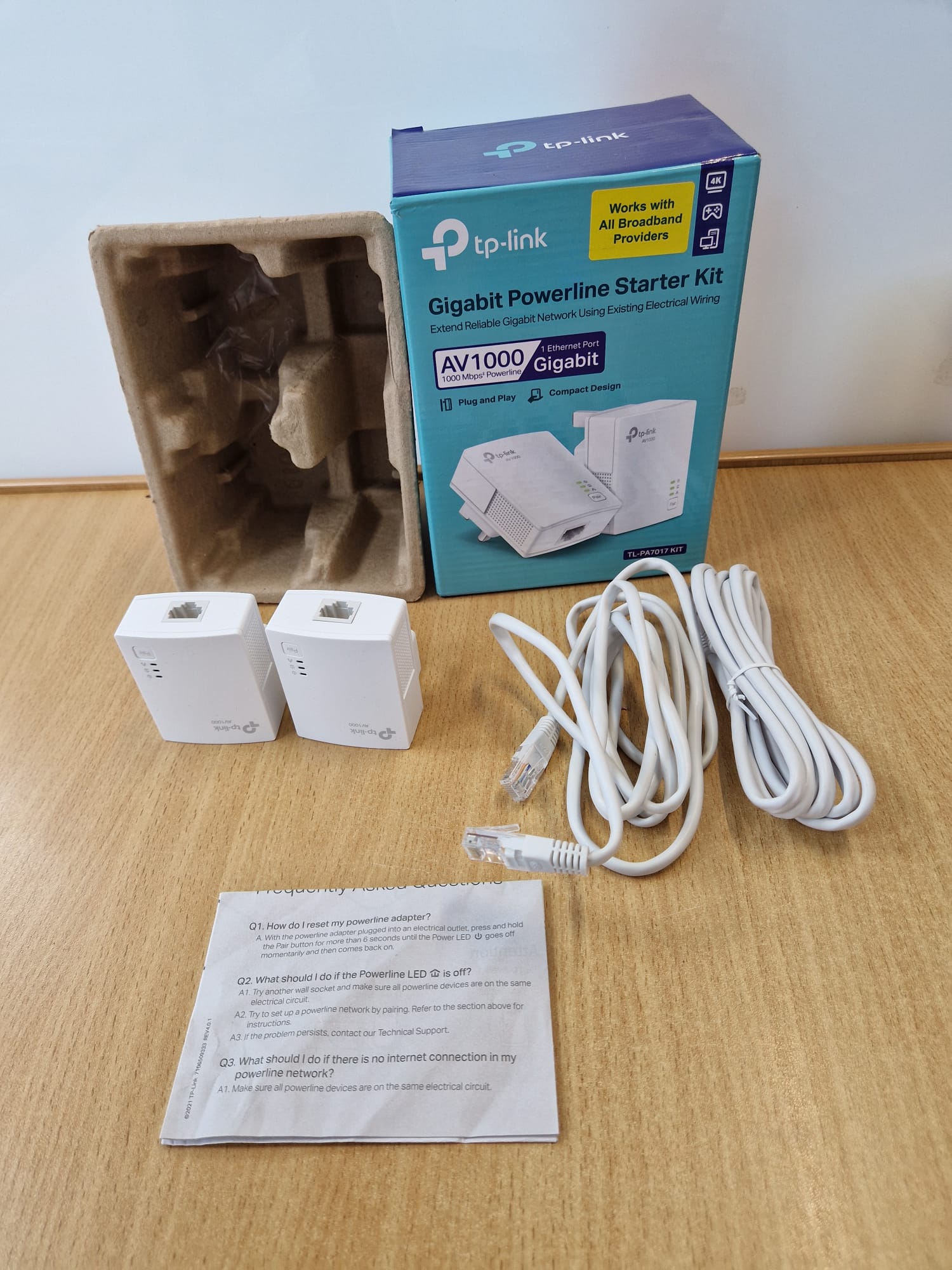 Product photo for TP-Link  TP-Link TL-9A7017 Powerline Adapter Kit – Used 12 Month Warranty