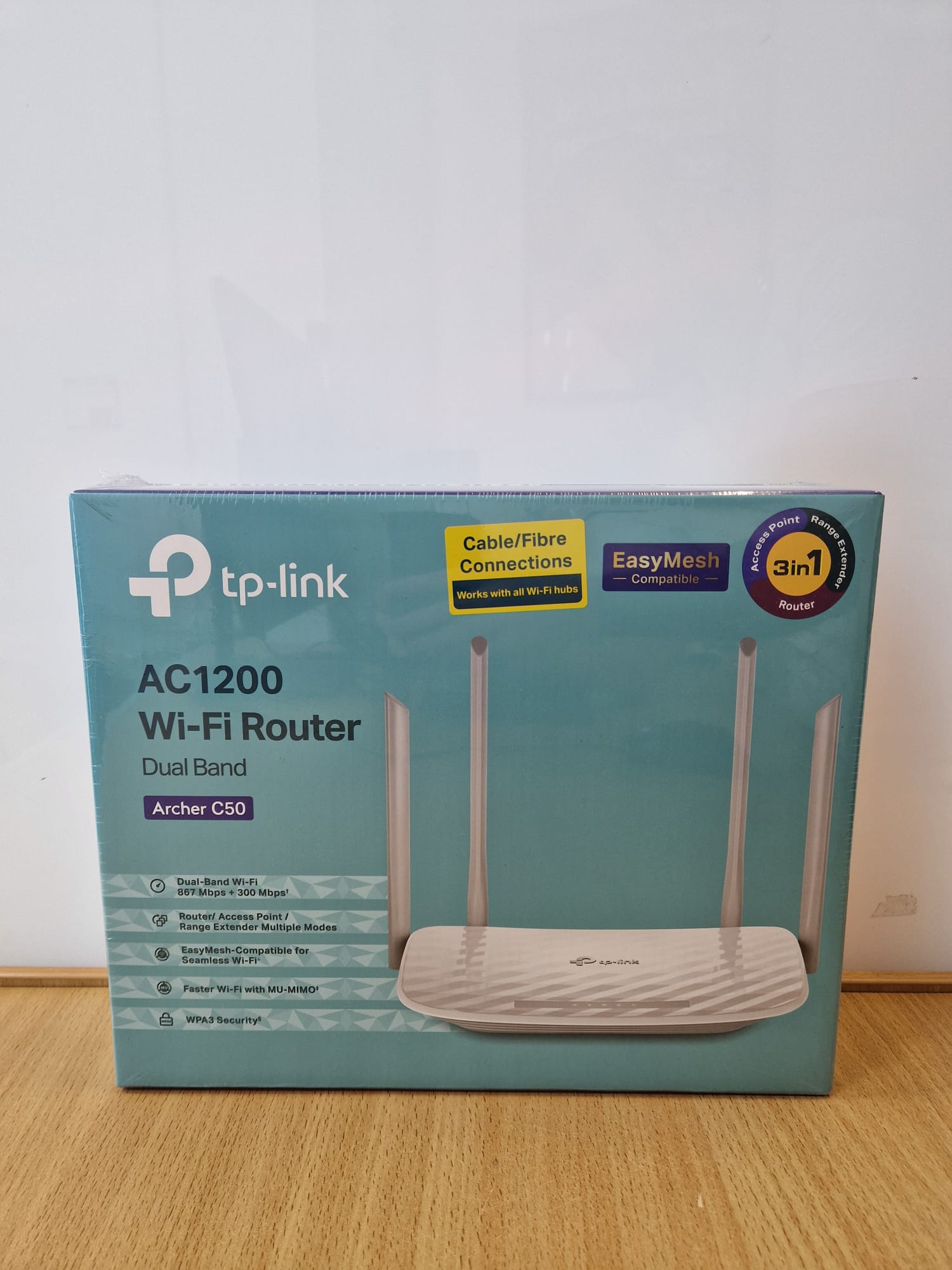 Product photo for TP-Link Archer C50 AC1200 Dual Band Wi-Fi Router – New Sealed Warranty