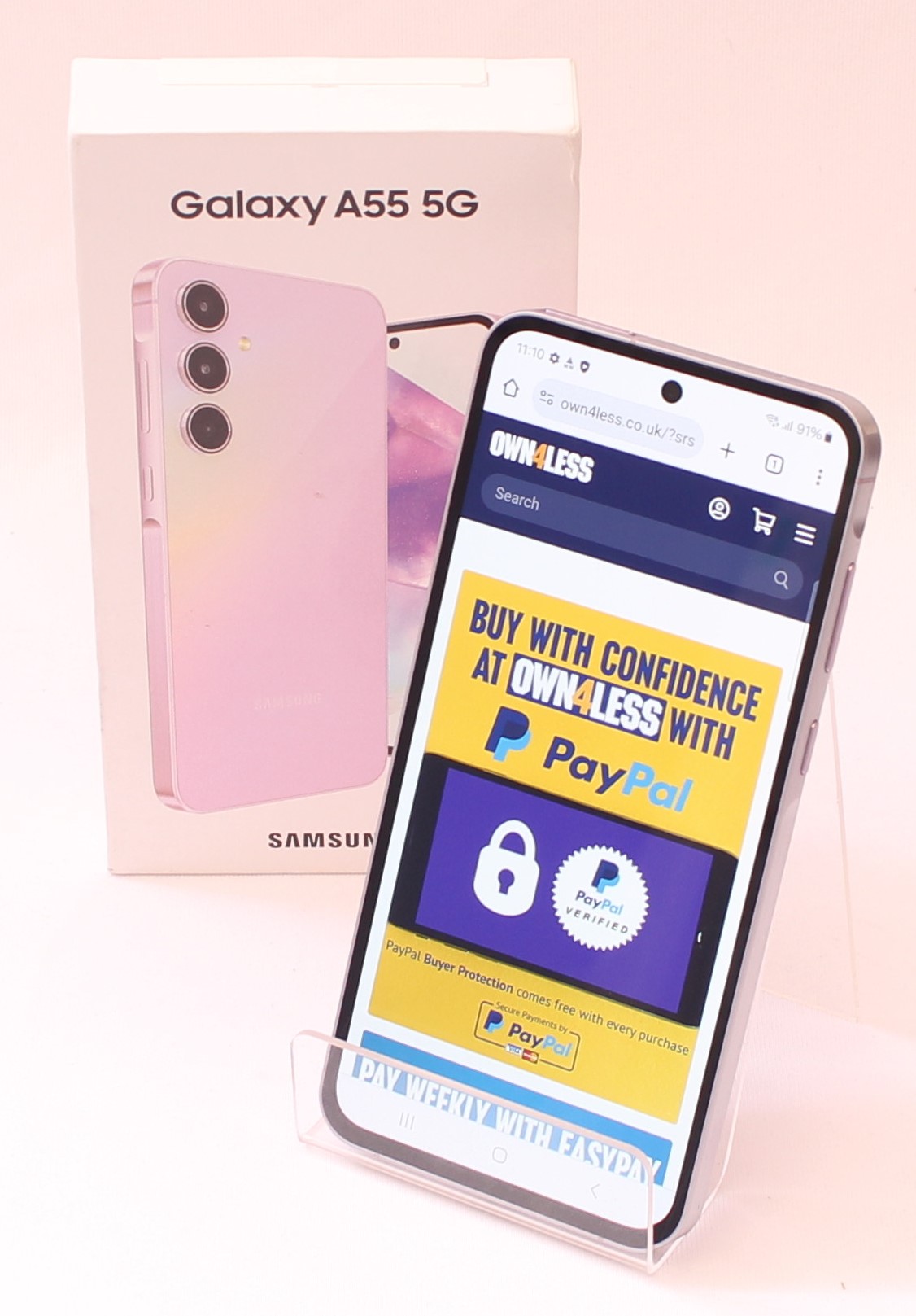 Product photo for Samsung Galaxy A55 5G 128GB Network Unlocked Smartphone - Awesome Lilac (B)