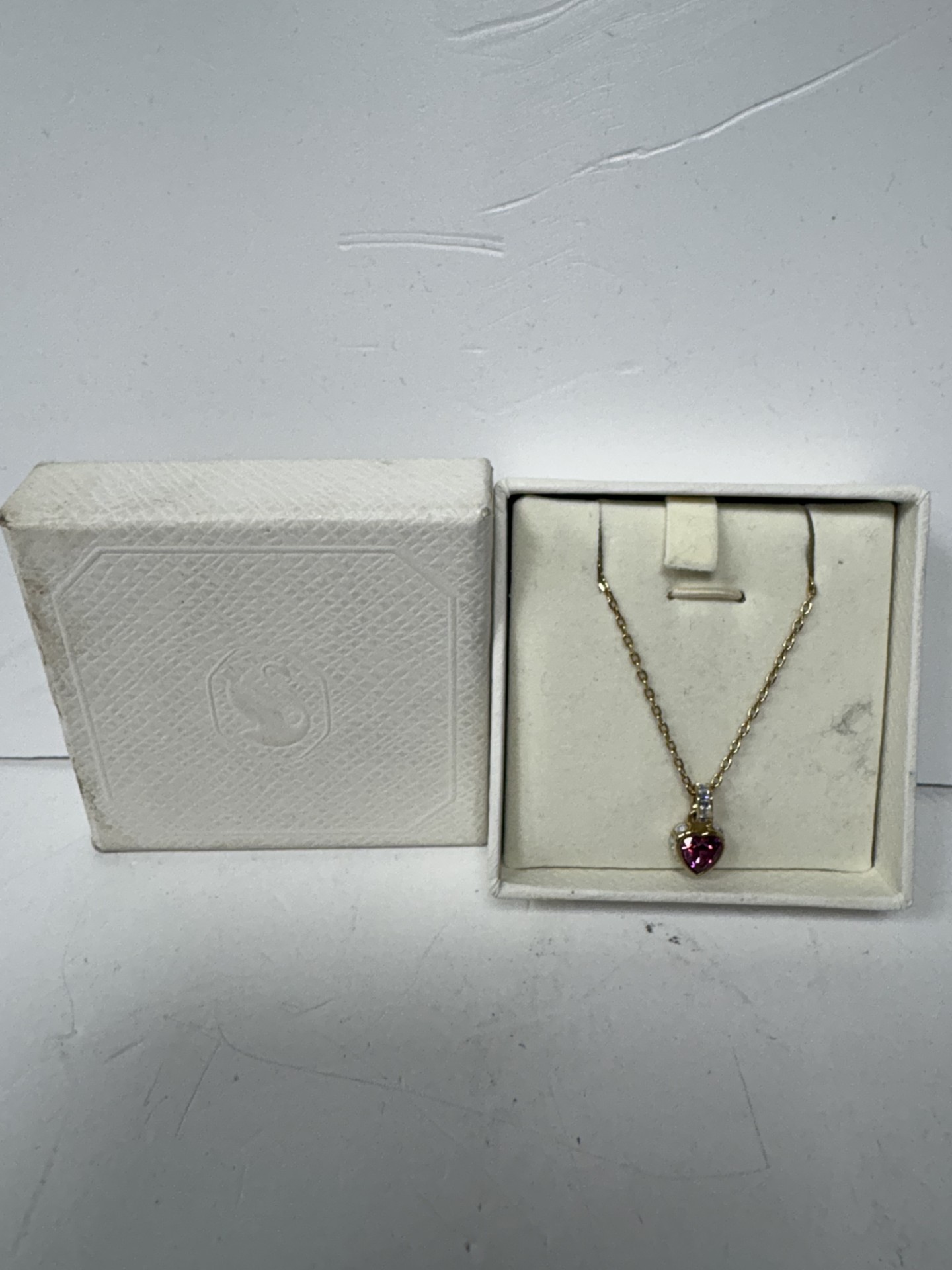 Product photo for swarovski necklace boxed