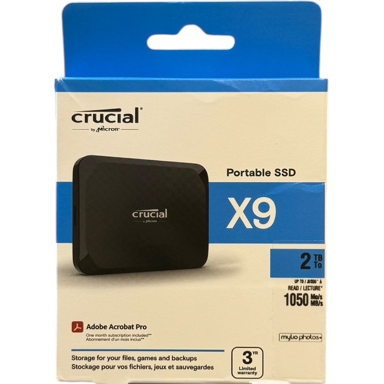 Product photo for Boxed: Crucial X9 Portable SSD USB-C - 2TB