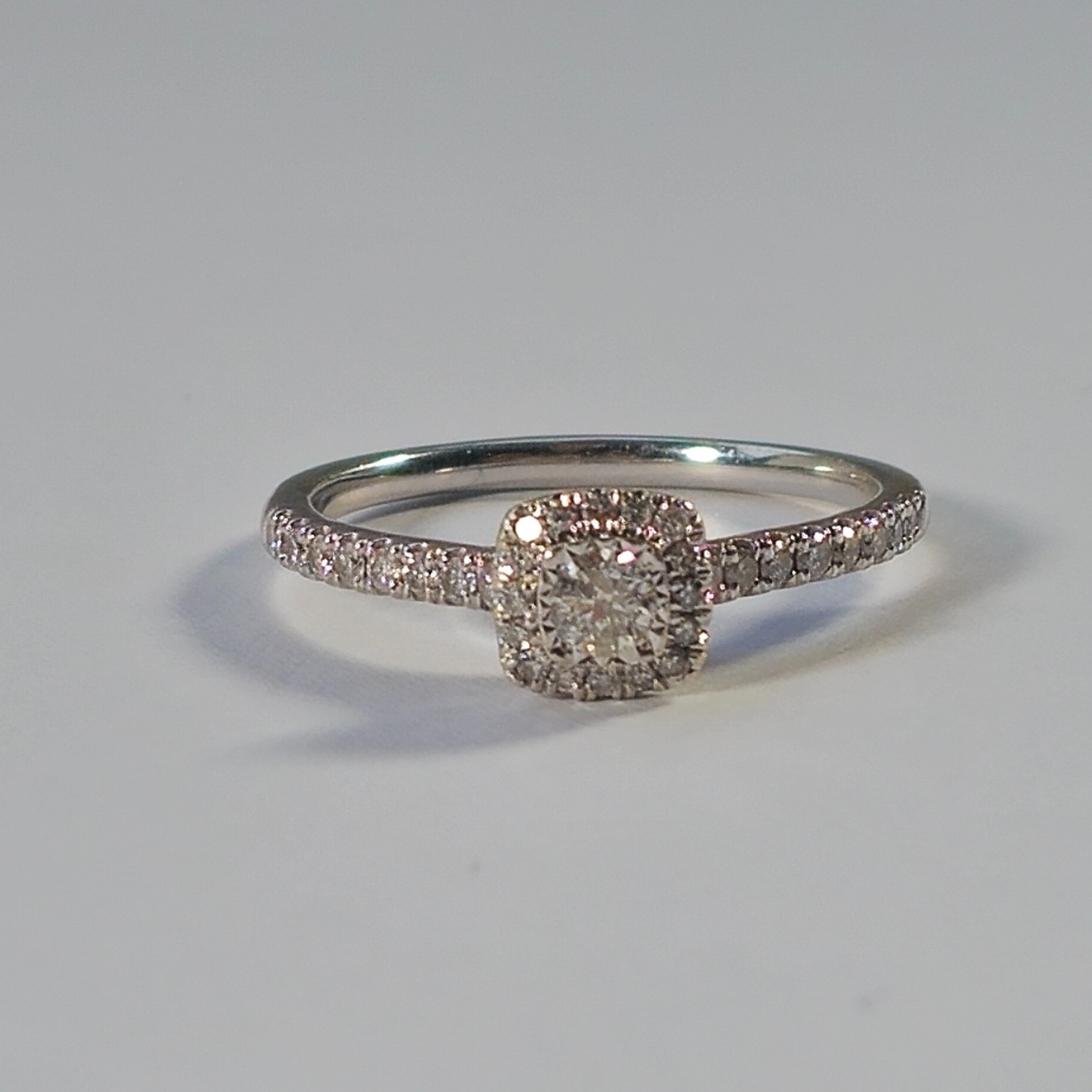 Product photo for 9ct Gold 0.33ct Round Diamond Square Cluster Engagement Ring Size M1/2
