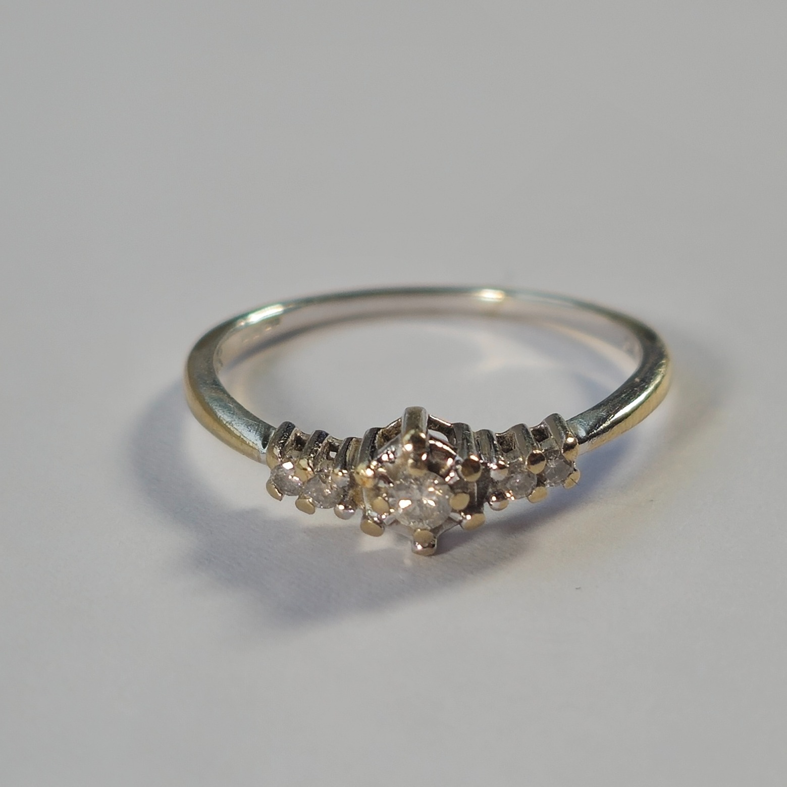Product photo for 9ct White Gold 0.10ct Diamond Solitaire Stacking Style Ring Size