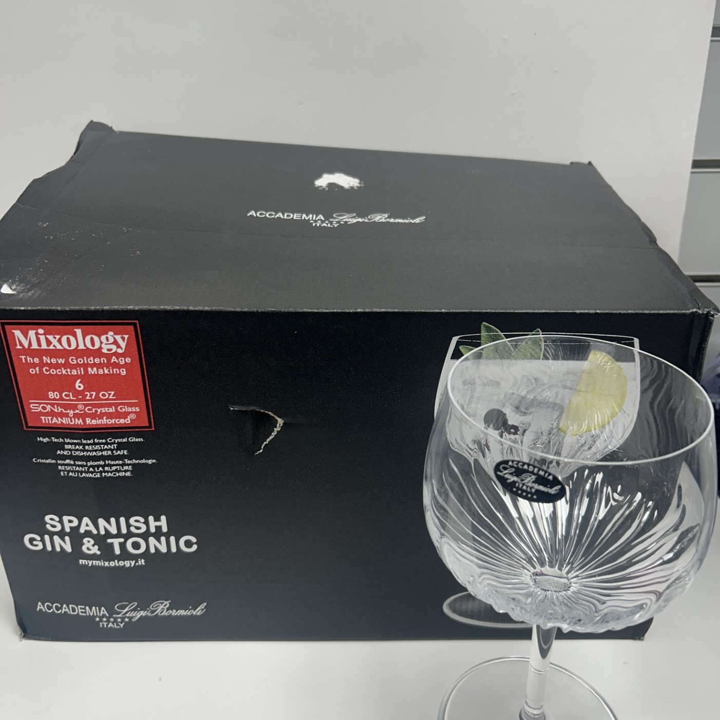Product photo for mixology  Luigi Bormioli Mixology Spanish Gin Glass Set - 800Ml set of 6