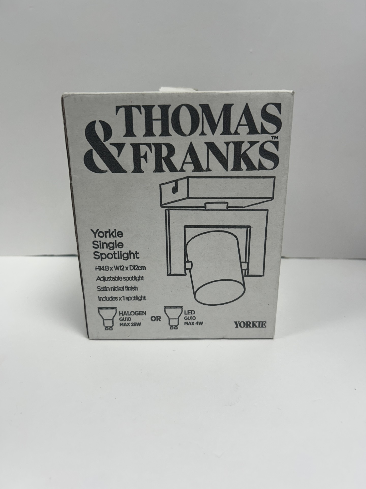 Product photo for thomas & franks yorkie single spot light boxed