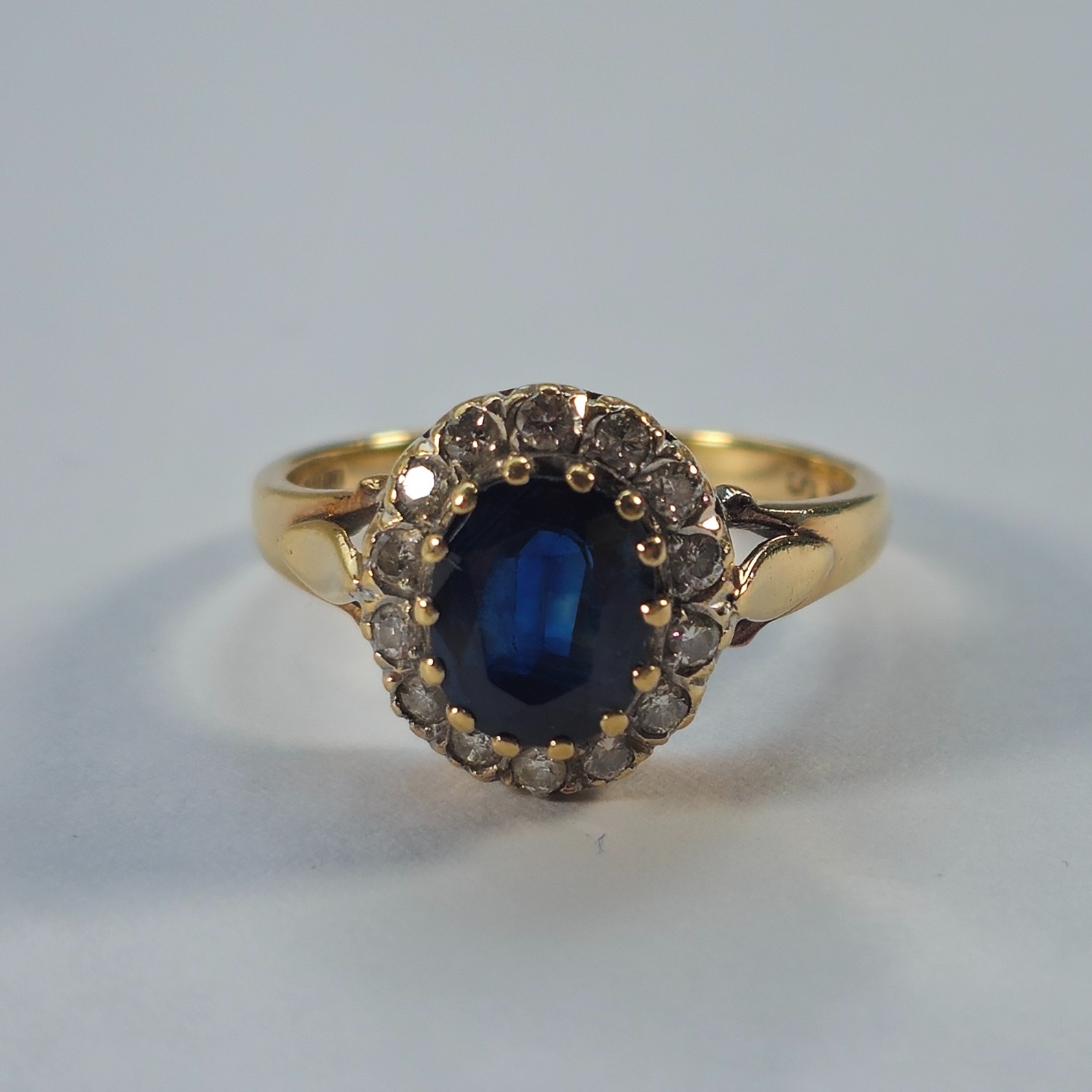 Product photo for 9ct Gold Sapphire & Diamond Ring Size N1/2