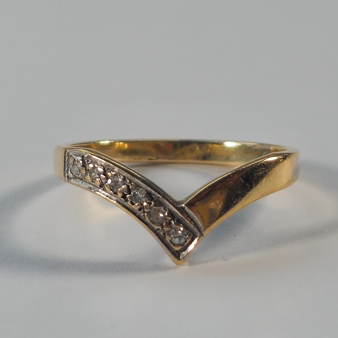Product photo for 9ct Gold Diamond Wishbone Ring Size K