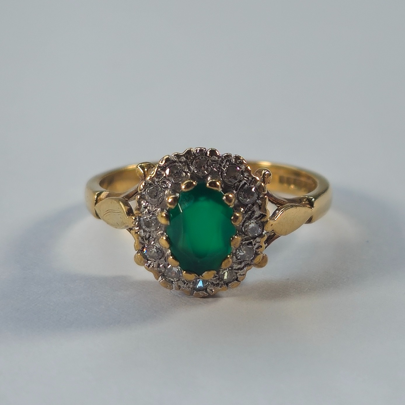 Product photo for 9ct Gold Green & *CZ*Ring Size N