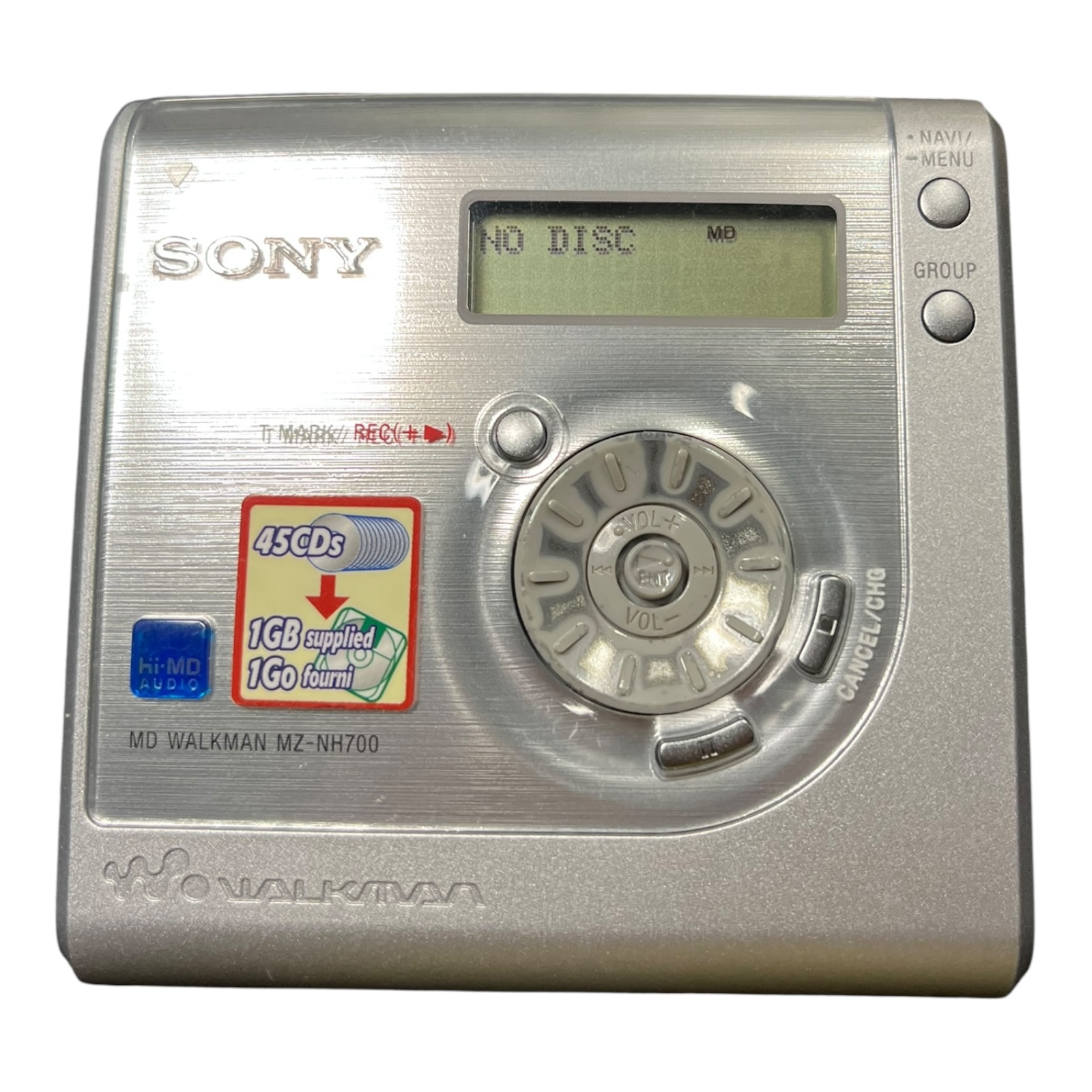 Product photo for Sony MZ-NH700 Hi-MD Walkman – Used, Good Condition Unit + Manual Only