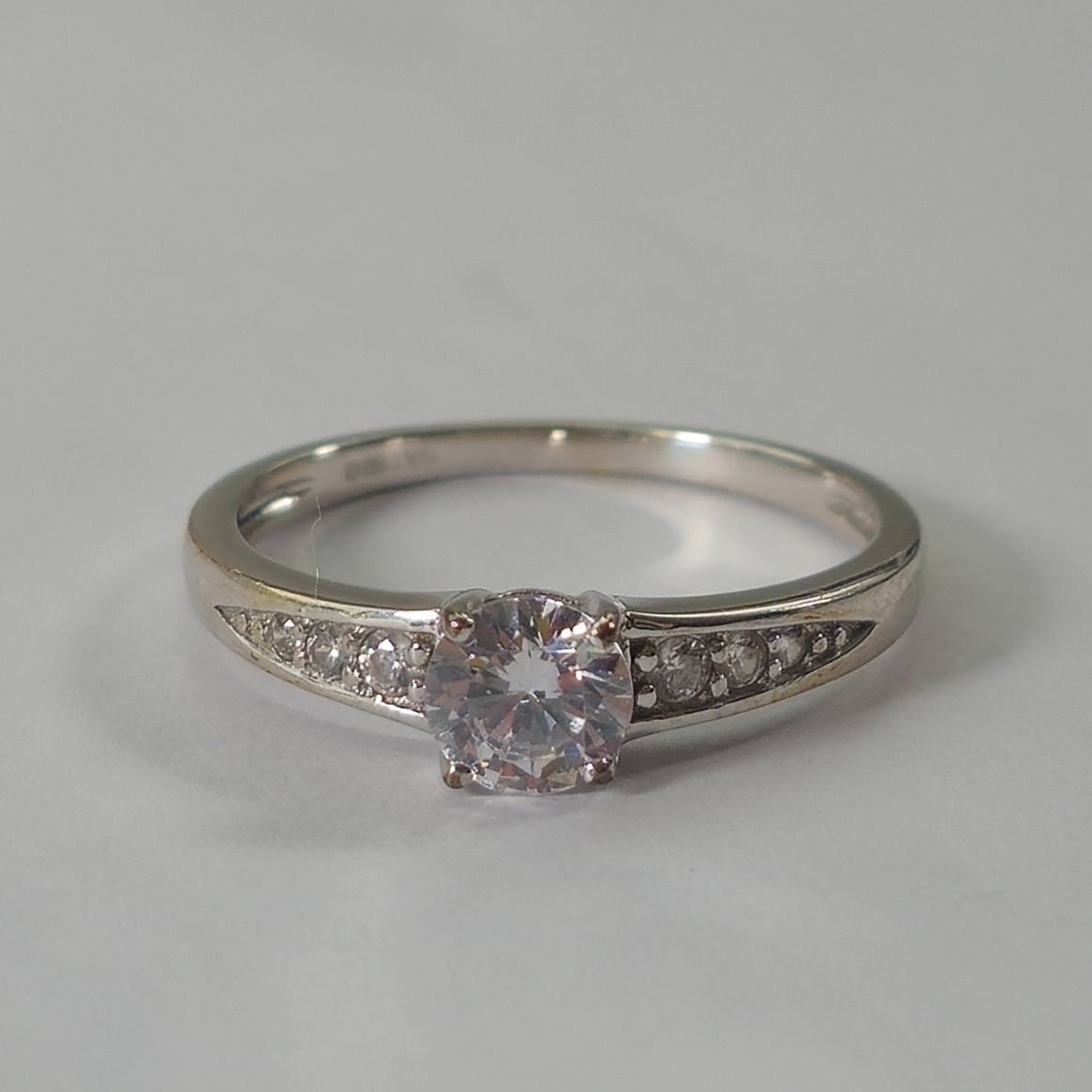 Product photo for 9ct White Gold *CZ* Engagement Style Ring Size M1/2