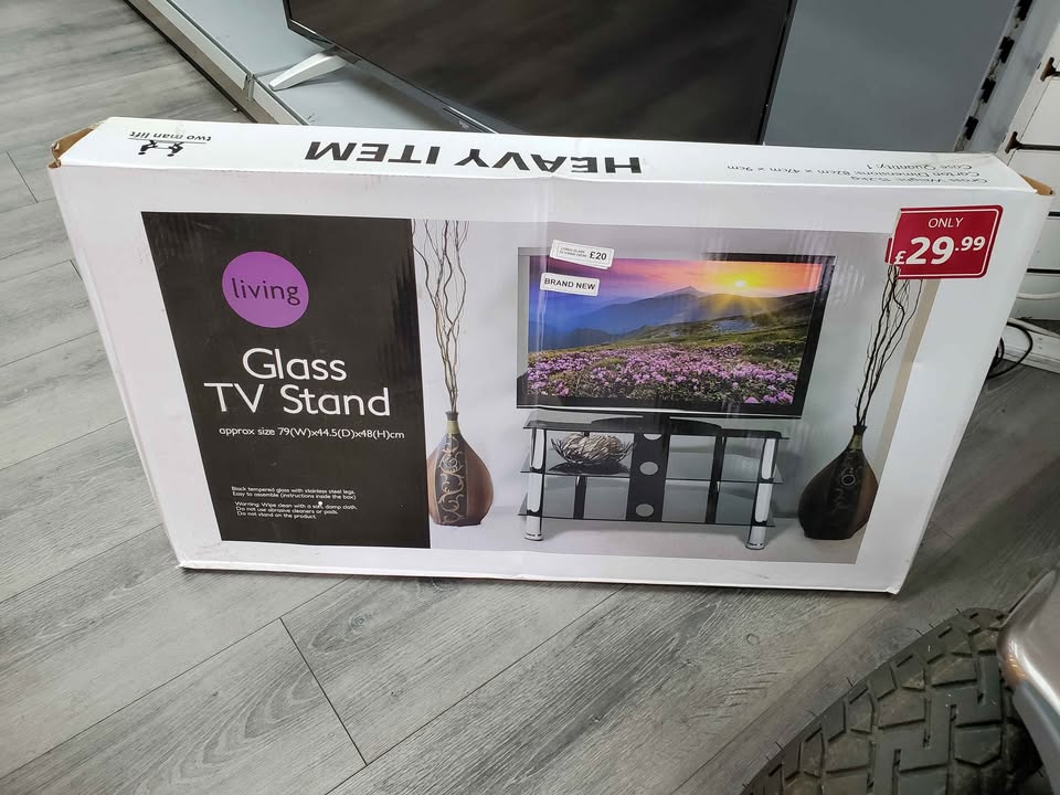 Product photo for Living Glass TV Stand (BRAND NEW)