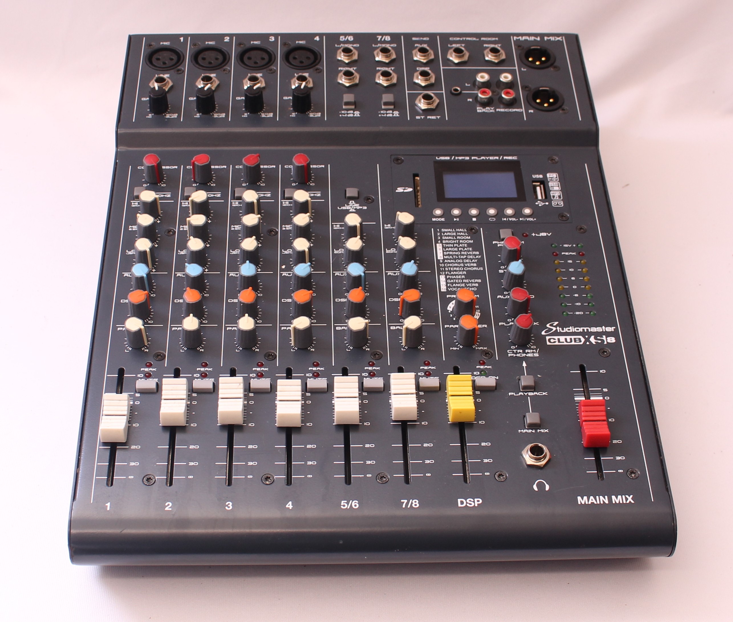 Product photo for Studiomaster CLUBXS8 Professional 8 Channel Mixer with USB & Bluetooth (U)