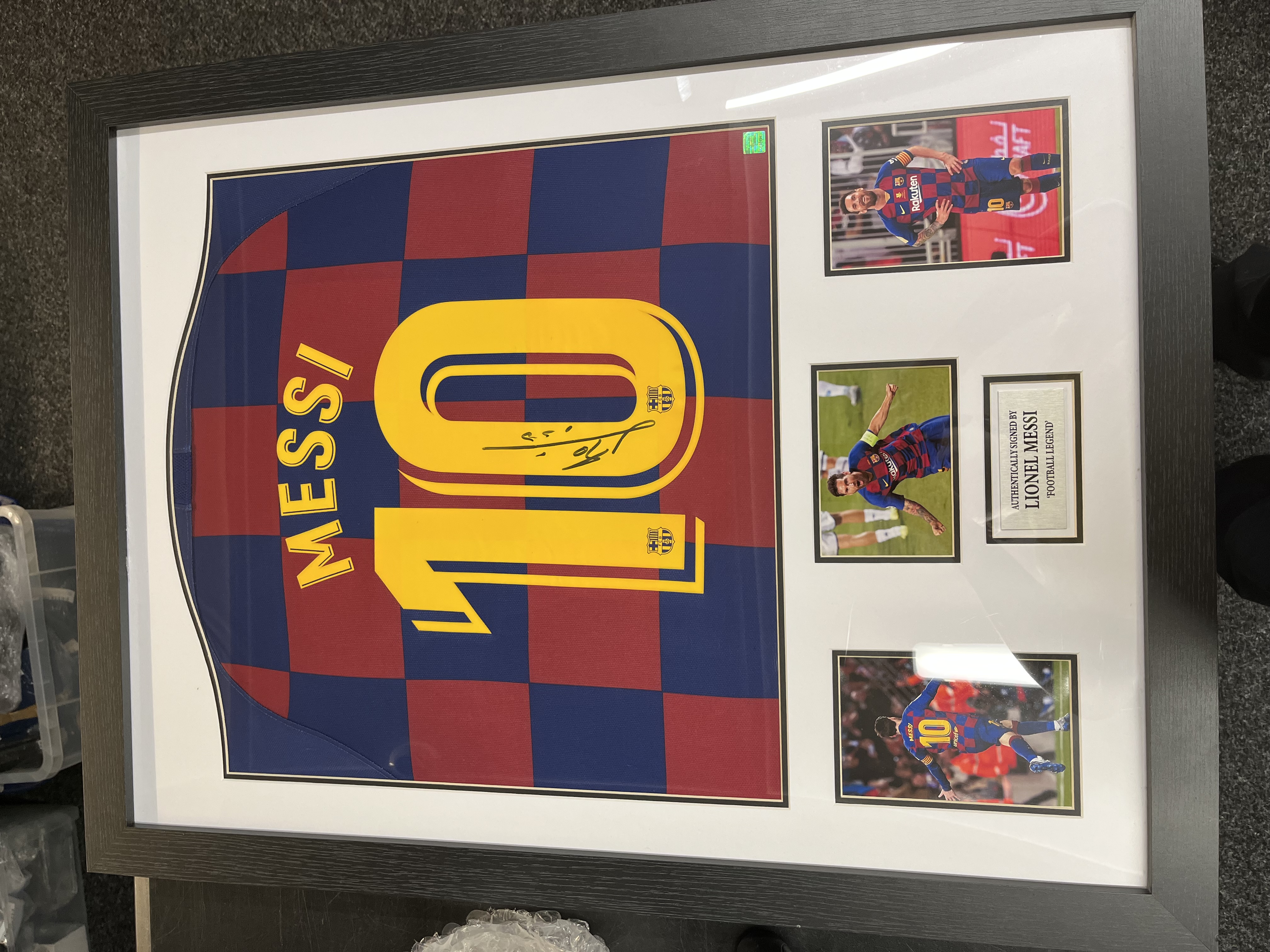 Product photo for Lionel Messi Signed Framed Shirt – With Certificate of Authenticity (COA)
