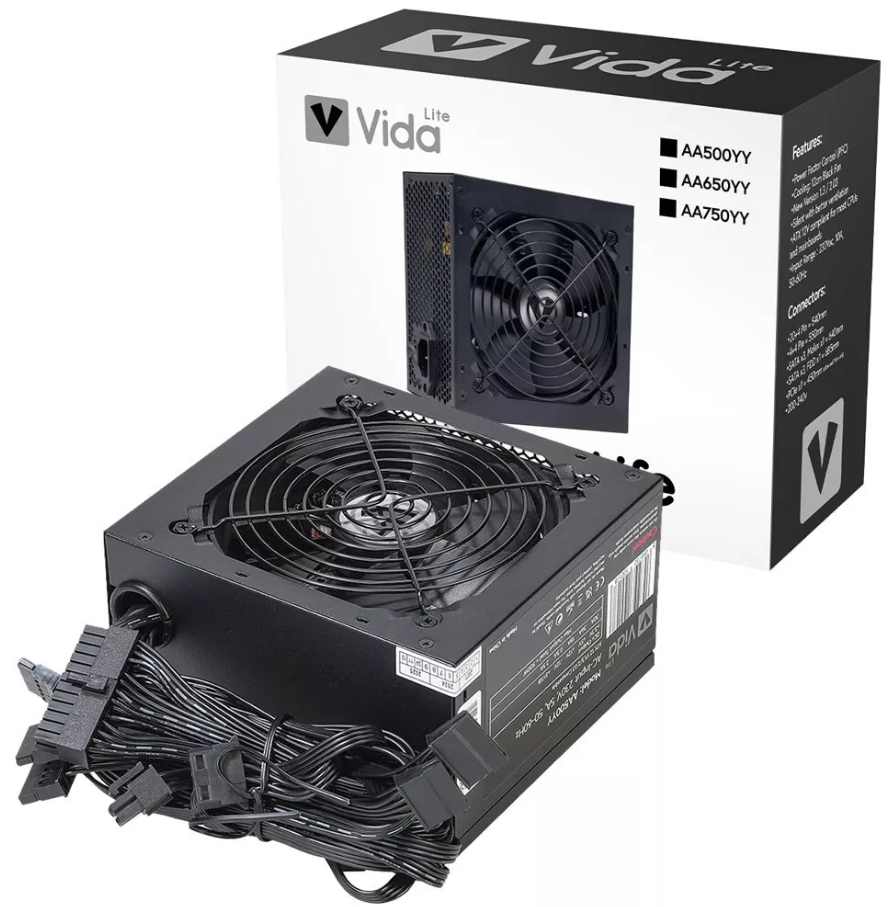 Product photo for System Builder 500W PSU ATX Power Supply Unit 12cm Silent Fan for PC Computer