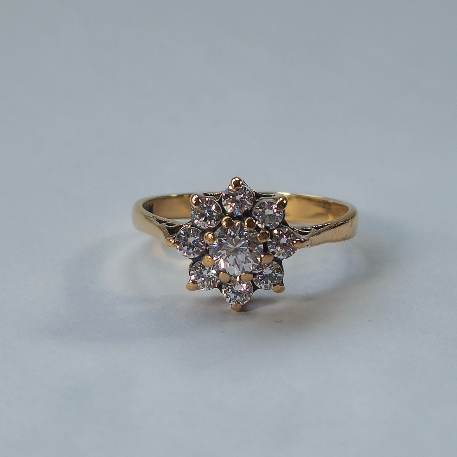 Product photo for 9ct Gold *CZ* Flower Ring Size L1/2