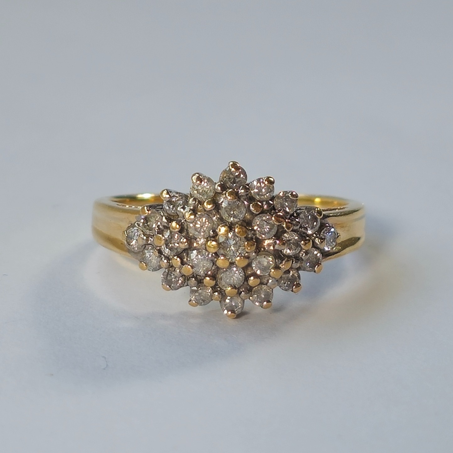 Product photo for 9ct Gold Diamond Boat Cluster Ring Size M1/2