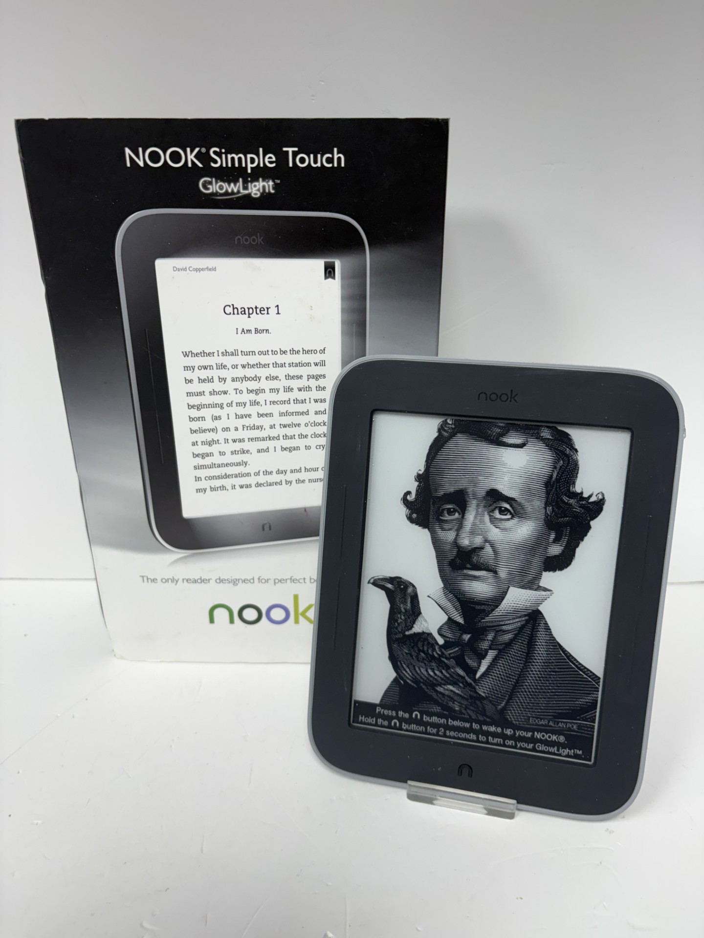 Product photo for nook ereader boxed 8gb black
