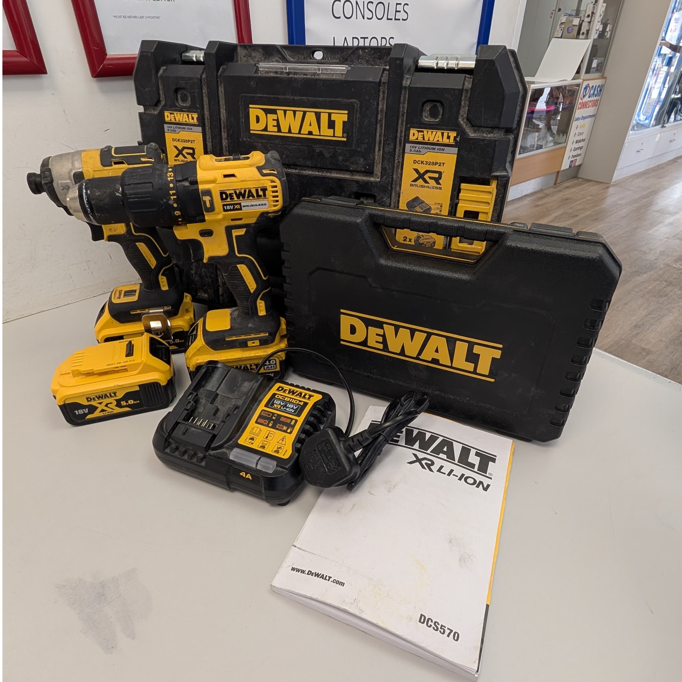 Product photo for DeWalt DCD778 + DCD887 Drill set - 3 Batteries, 100 bit