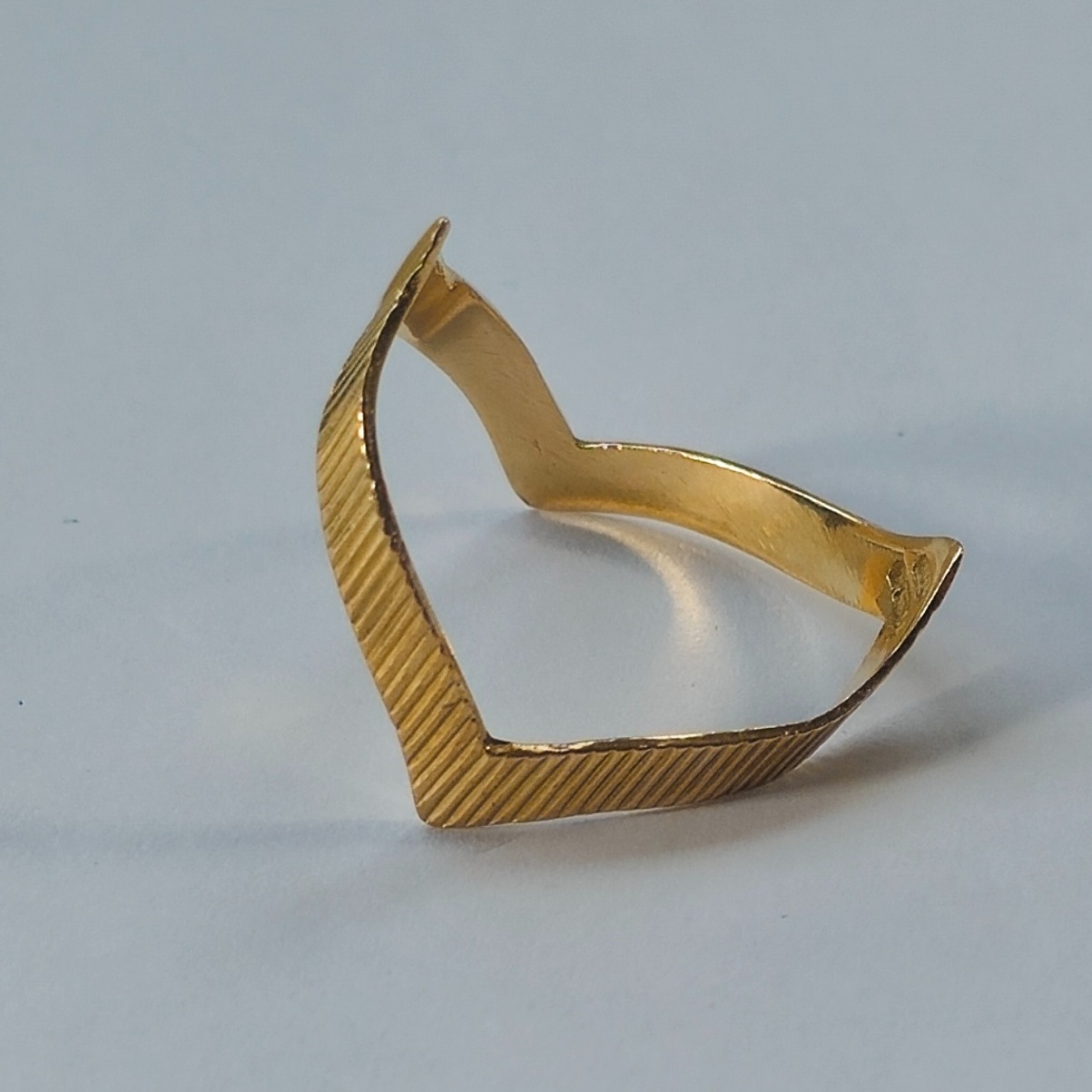 Product photo for 9ct Gold Doubled Wishbone / Crown Shaped Ring Size R