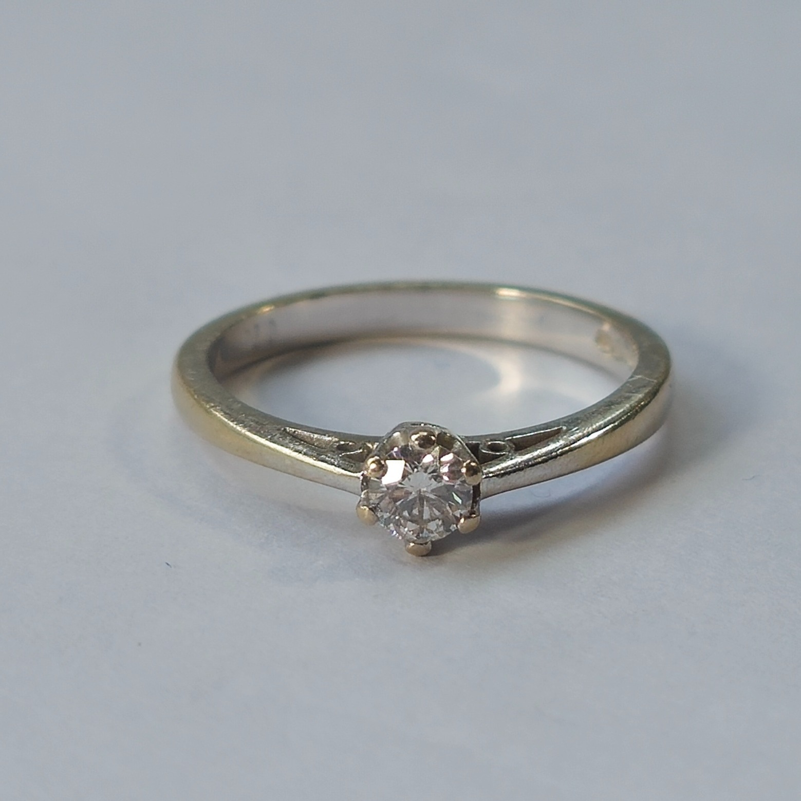 Product photo for 9ct White Gold 0.20ct Diamond Engagement Style Ring Size M