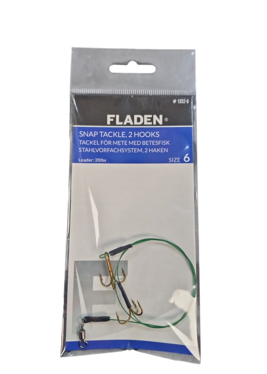 Product photo for Fladen 2 Snap Tackle Hooks - Size 6
