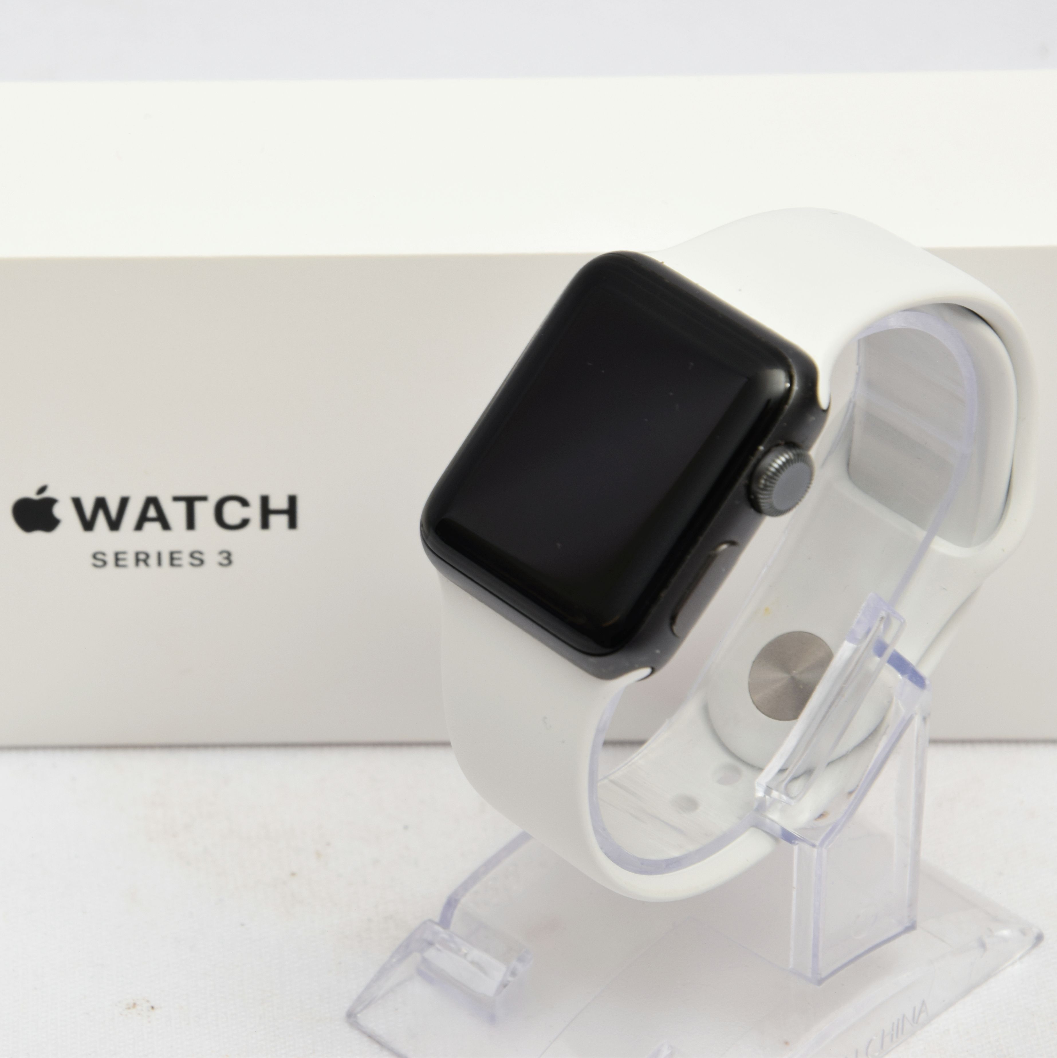 Product photo for Apple APPLE Watch 3 A1858 MTF02B/A (2018) 38mm Silver & White Band Bluetooth/GPS (B)