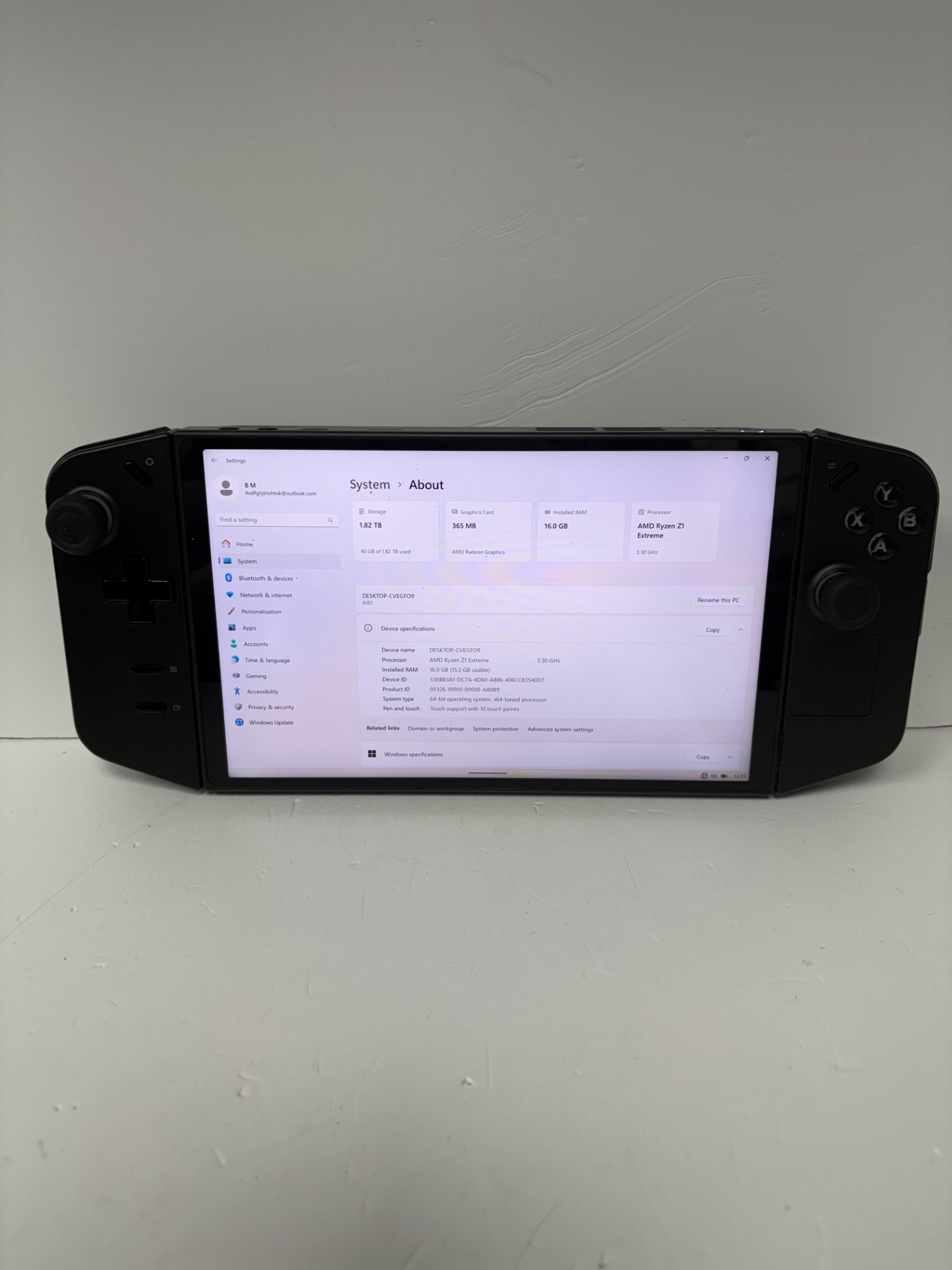 Product photo for LENOVO lenovo legion 83e1 2tb ssd 16gb ram amd ryzen z1 extreme @3.30ghZ windows 11