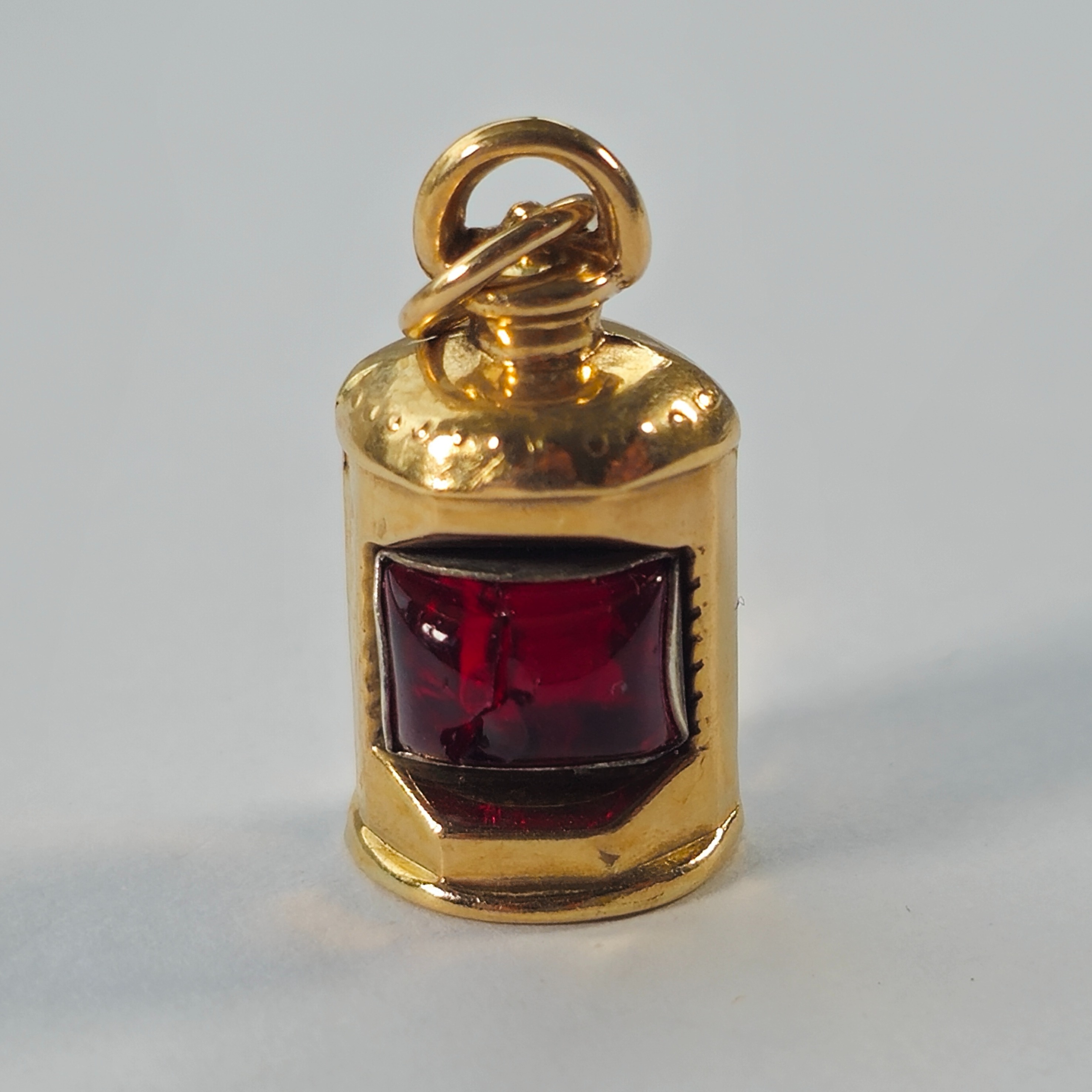 Product photo for 9ct Gold Red Stone Lantern Pendant