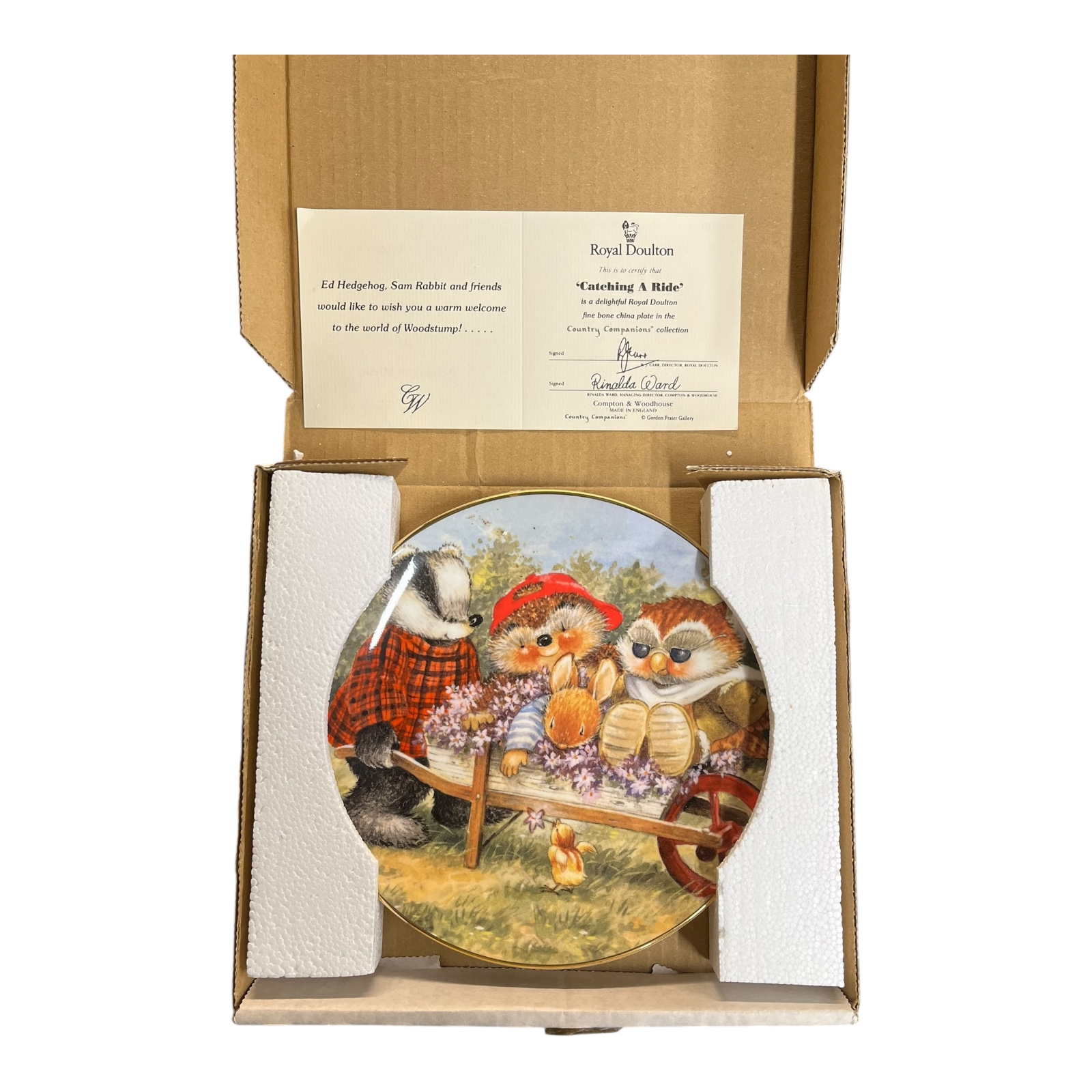 Product photo for Royal Doulton “Catching a Ride” Collector Plate with COA – Used, Good Condition
