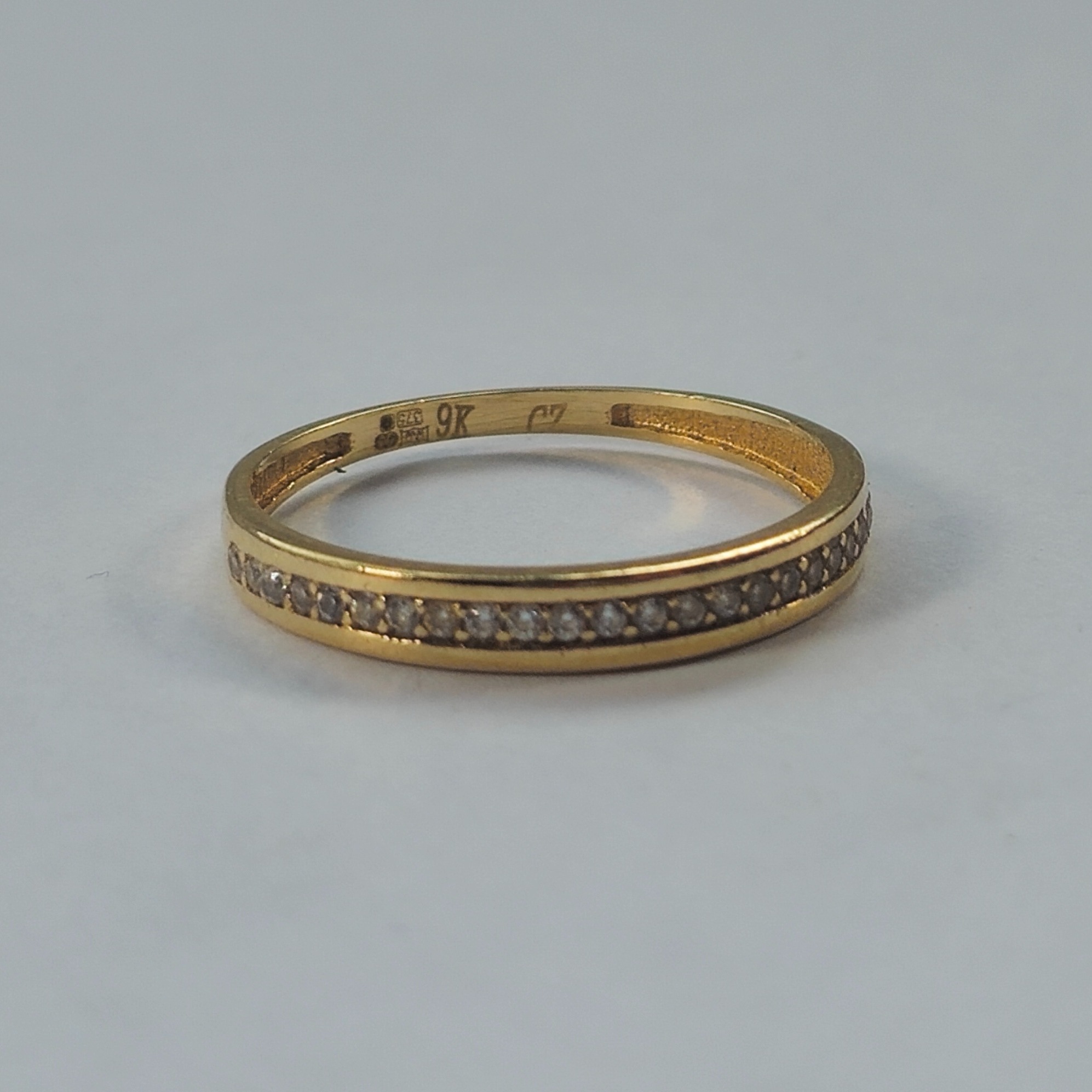 Product photo for 9ct Gold *CZ* Half Band Stacking Ring Size M1/2
