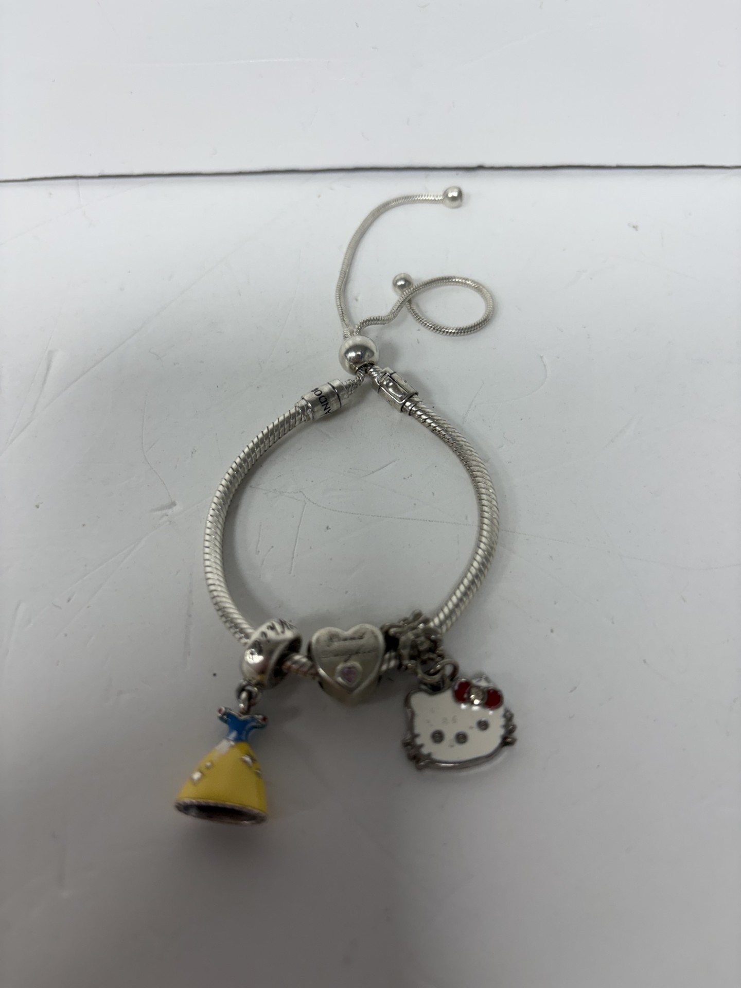 Product photo for pandora charm bracelet unboxed