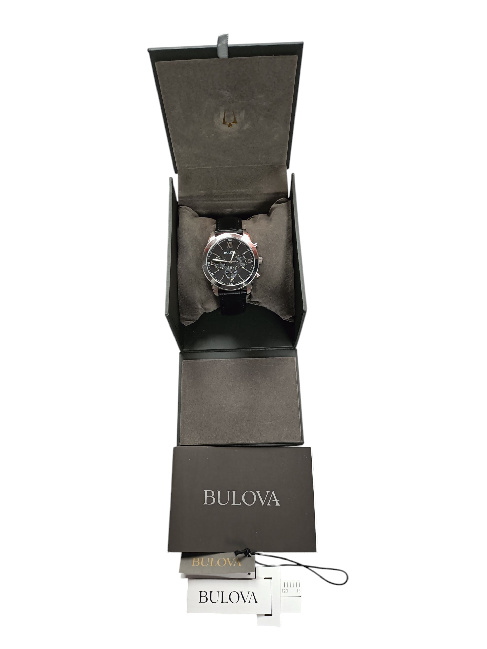 Product photo for Bulova Mens Quartz 96A173 Leather Watch