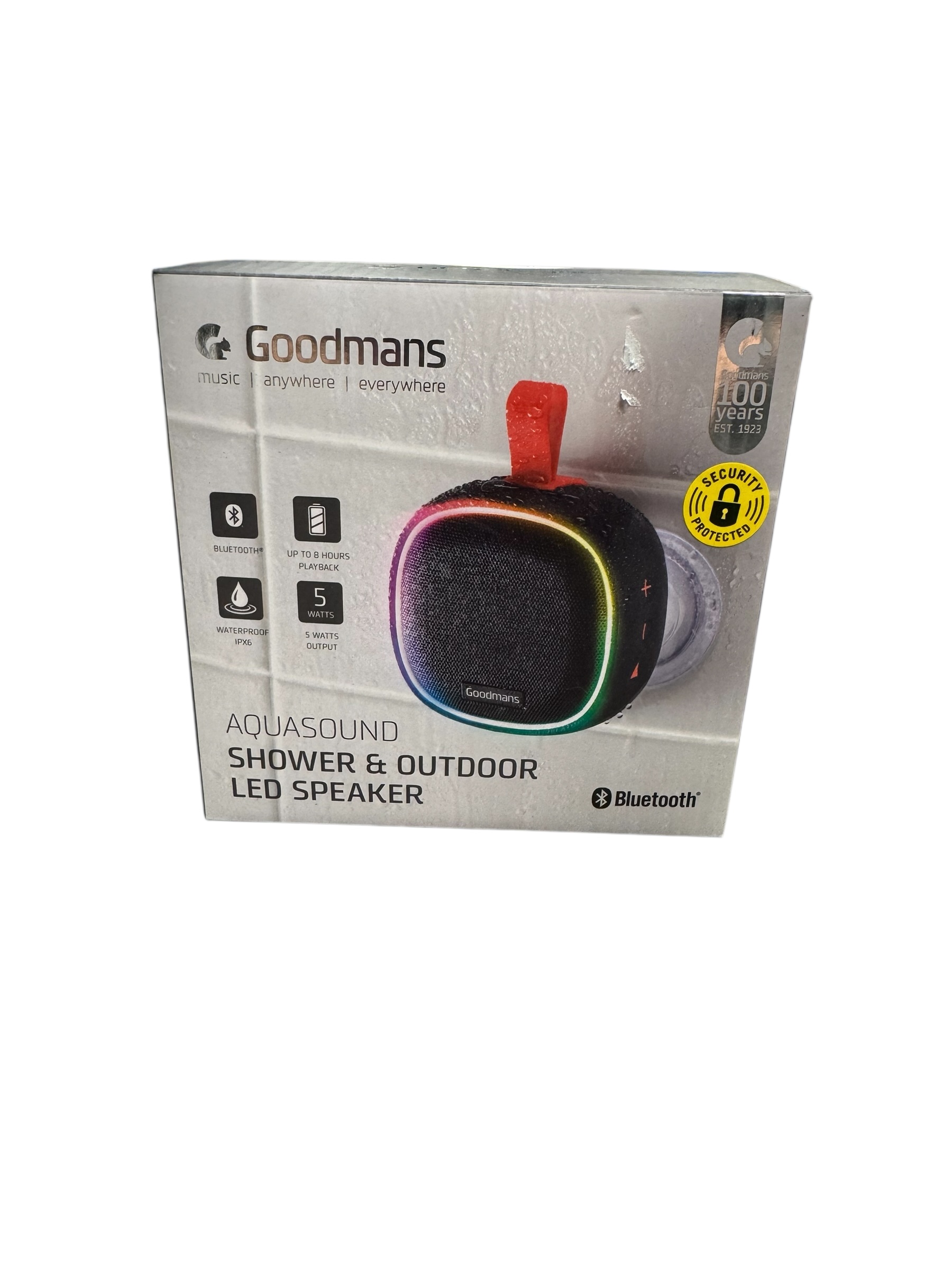Product photo for Goodmans Aqua Sound Shower & Outdoor LED Speaker