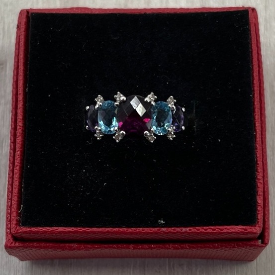 Product photo for QVC Pre-Owned 9ct White Gold CZ Ring