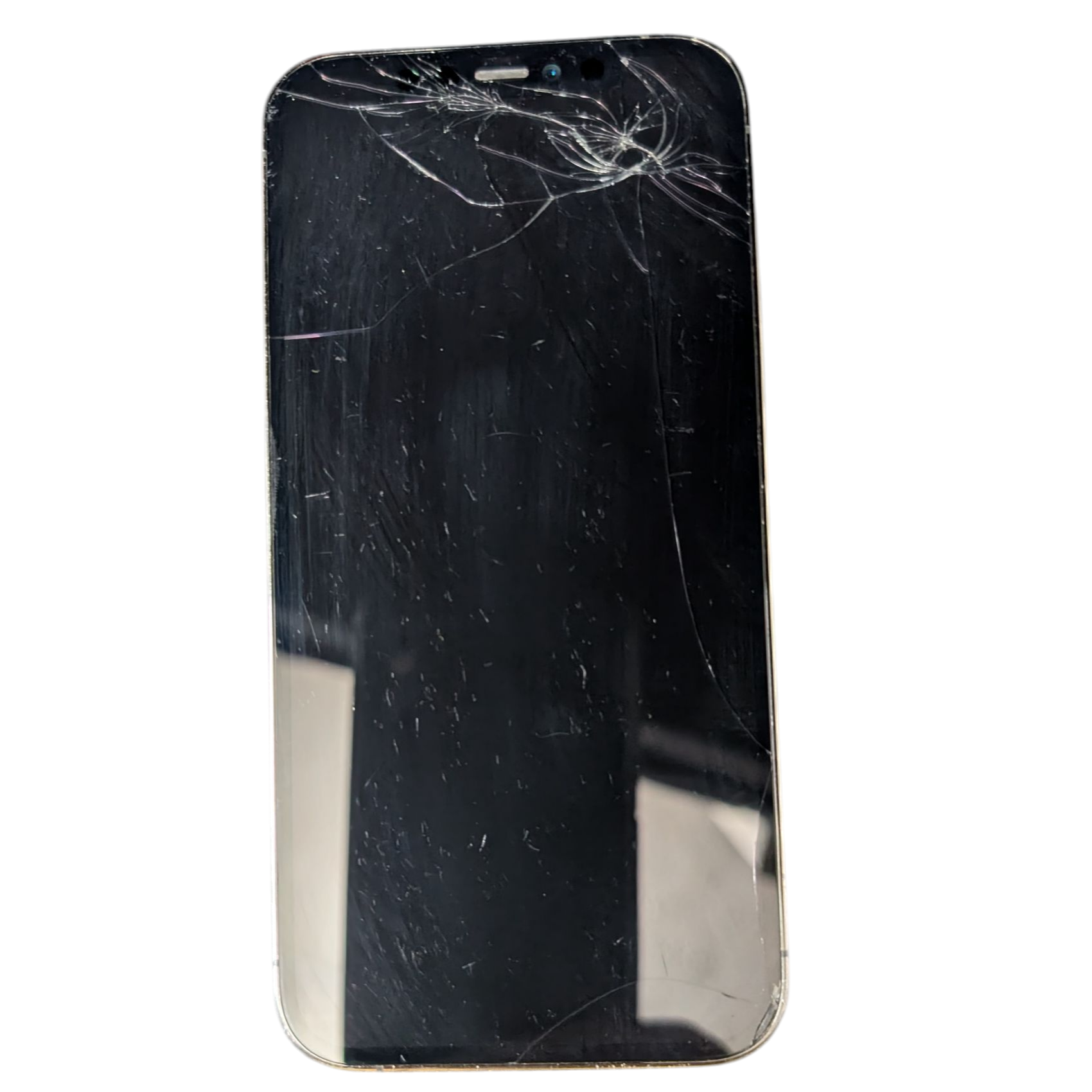 Product photo for Apple iPhone 12 Pro 128GB – Smashed Screen & Back, 77% Battery, Fully Working