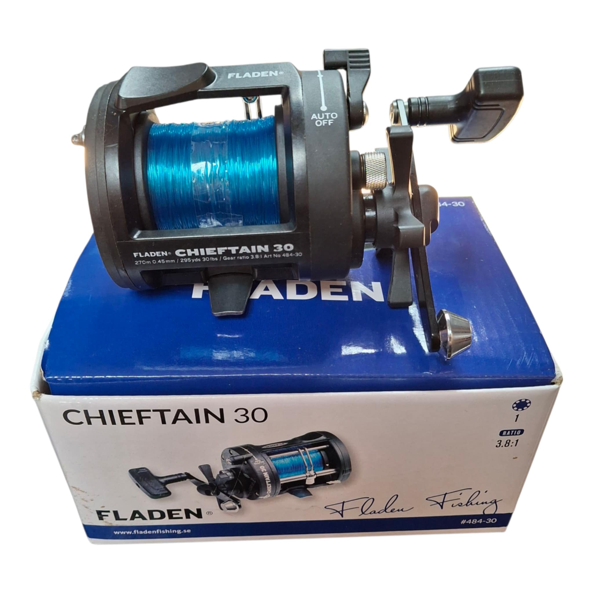 Product photo for FLADEN Cheiftain 30L Multiplier Reel GR Spool 1bb w/Line