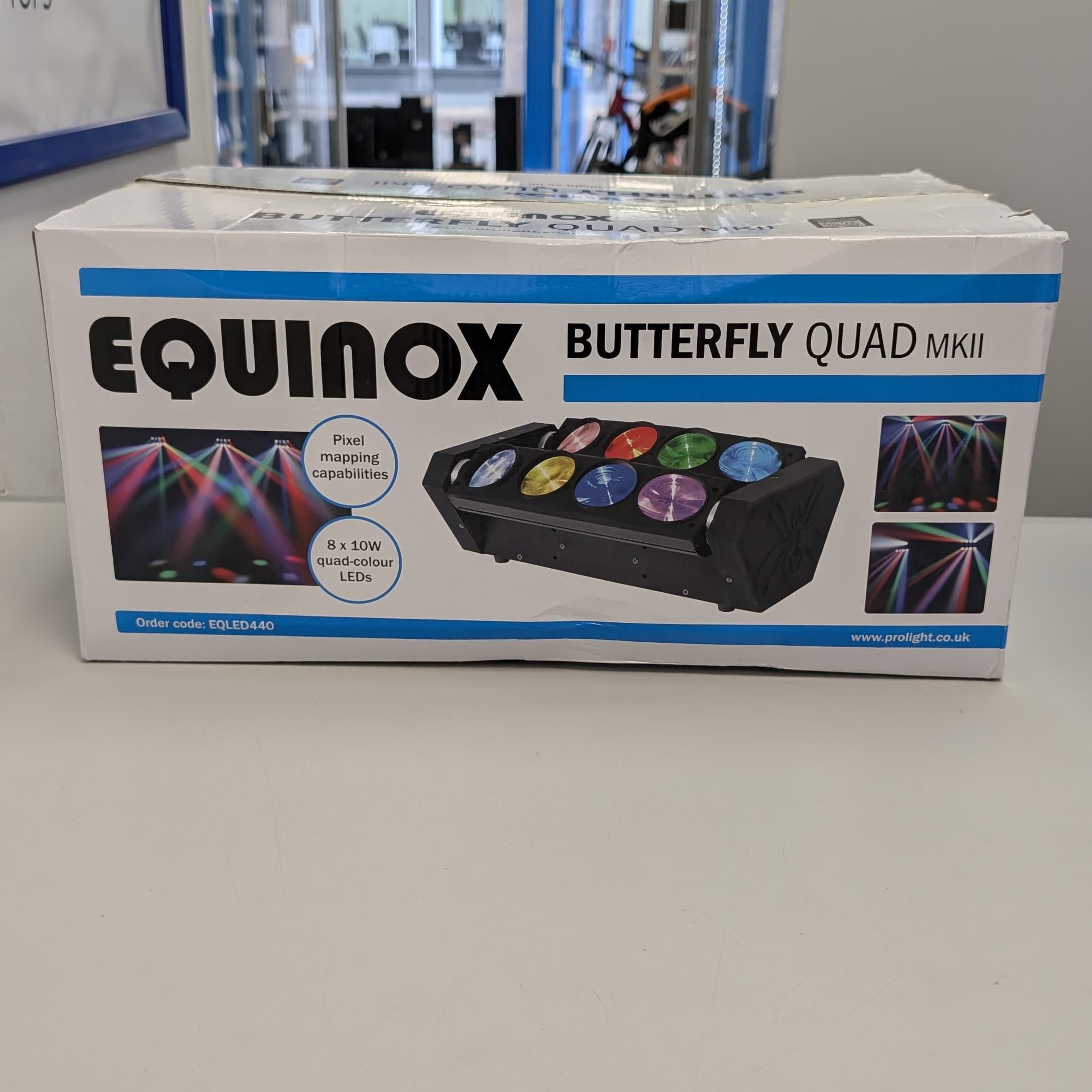 Product photo for Equinox Butterfly Quad MKII 8x10w LED DMX RGBW Lighting Effect inc Warranty