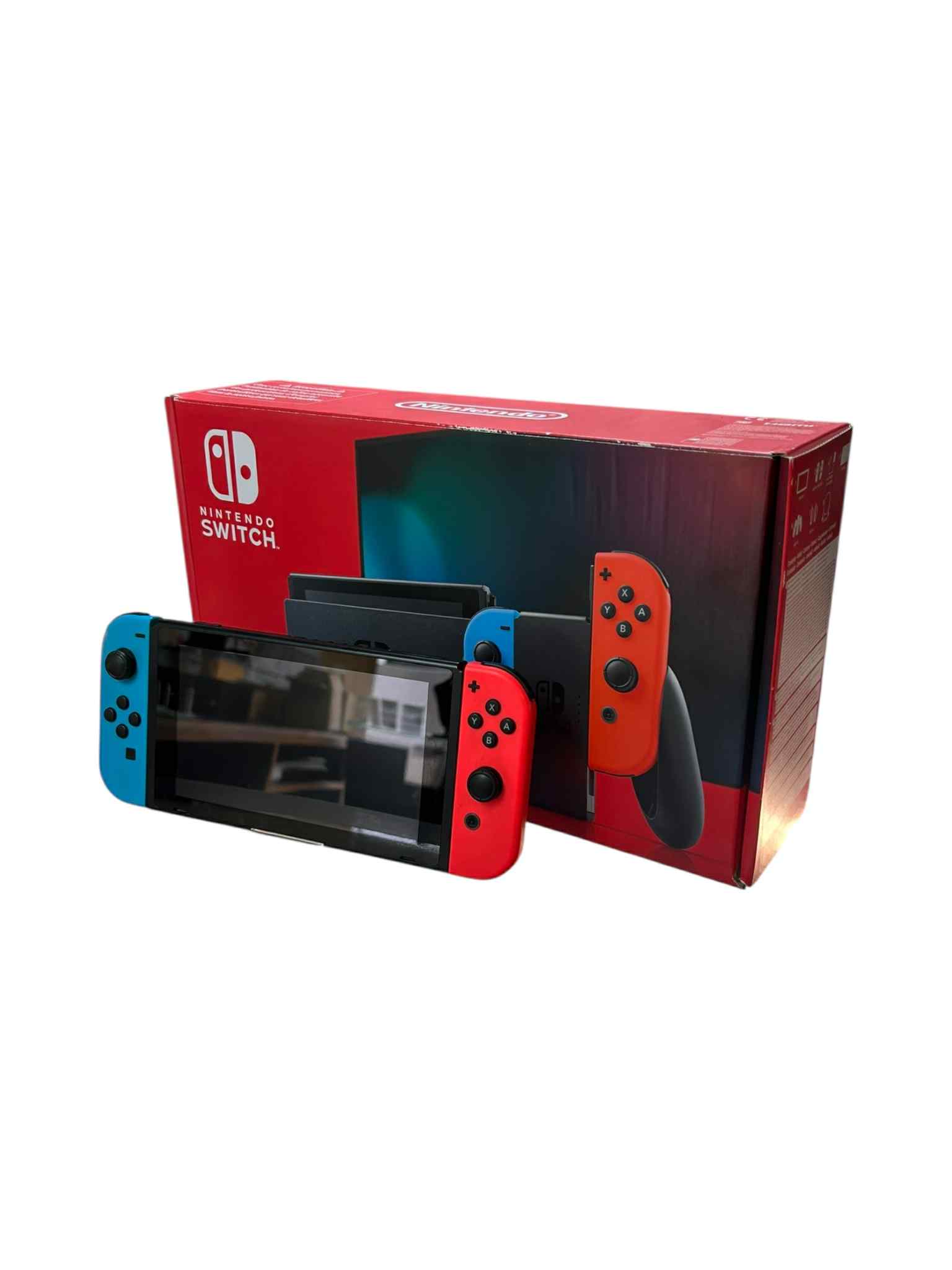Product photo for Nintendo Switch Console, 32GB + Neon Red/Blue Joy-Con, Boxed (Discounted)