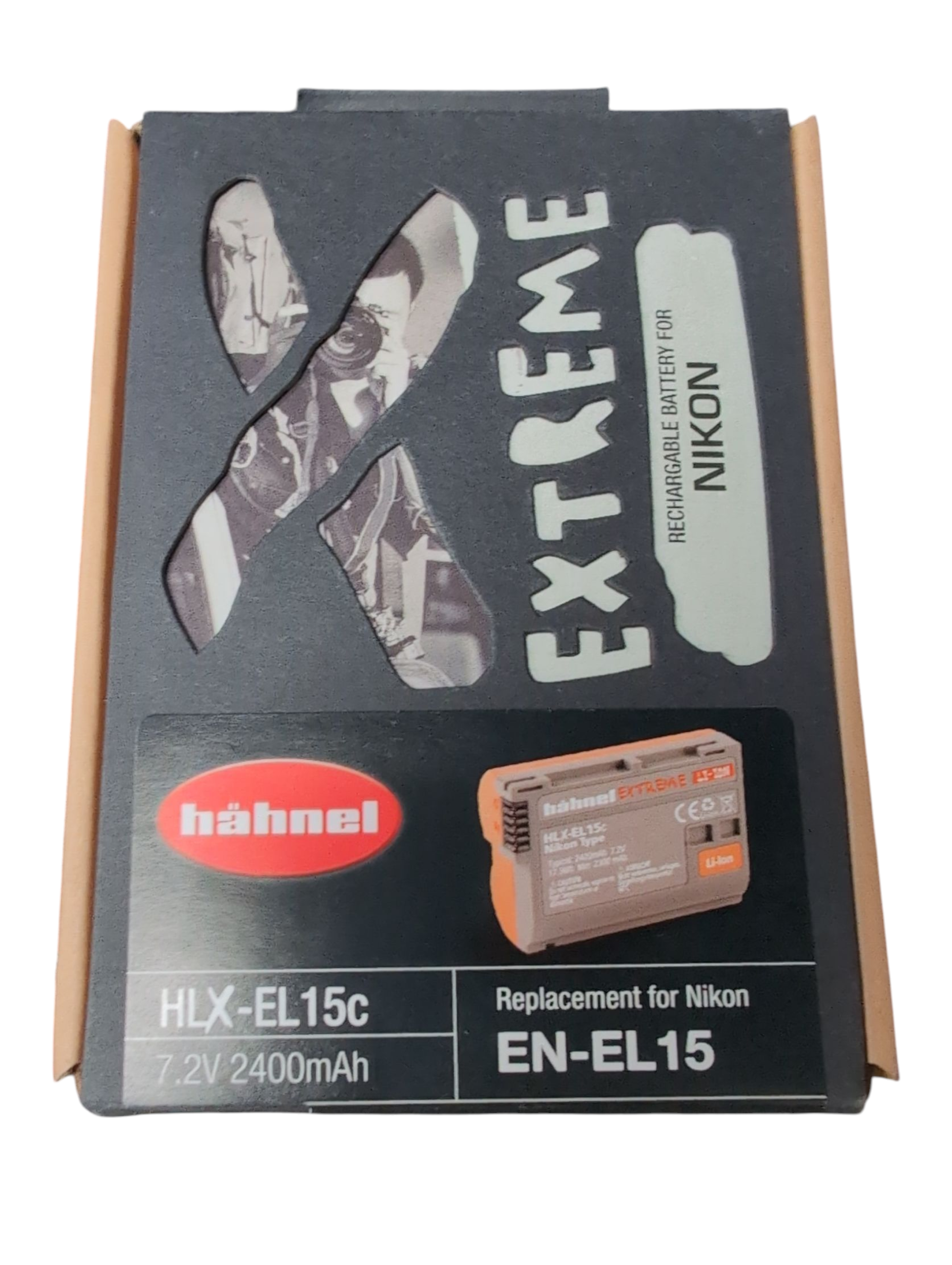 Product photo for Hähnel HLX-EL15c 7.2V 2400 mAh Extreme Li-Ion Battery for Nikon EN-EL15